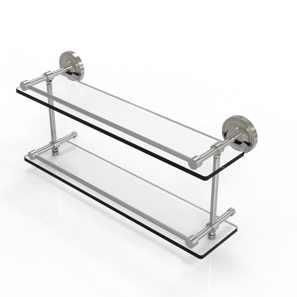 Allied Brass PRBP-2/22-GAL-SN Prestige Regal Satin Nickel 2 -Tier Wall mount Bathroom Shelf ( 22-in x 8-in x 5-in )