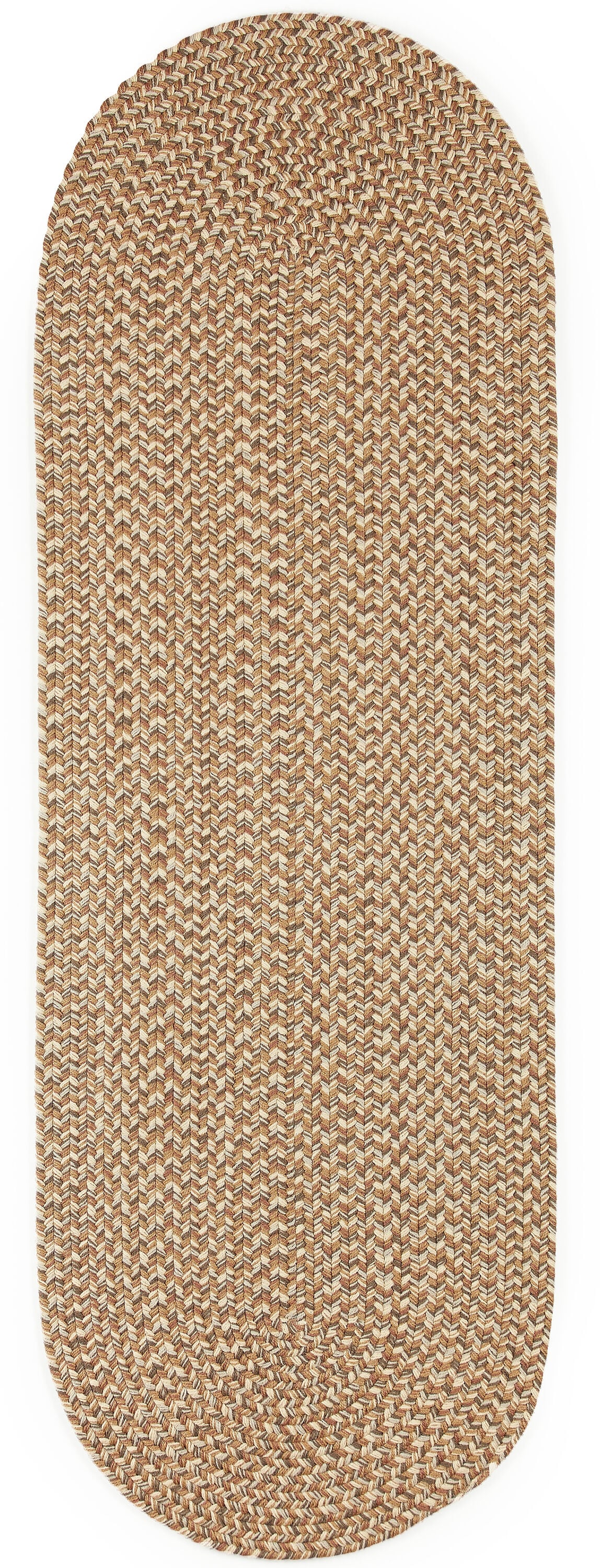 Rhody Rug CD56R024X096 2 x 8 (ft) Braided Polypropylene Natural Oval Indoor/Outdoor Geometric Area rug