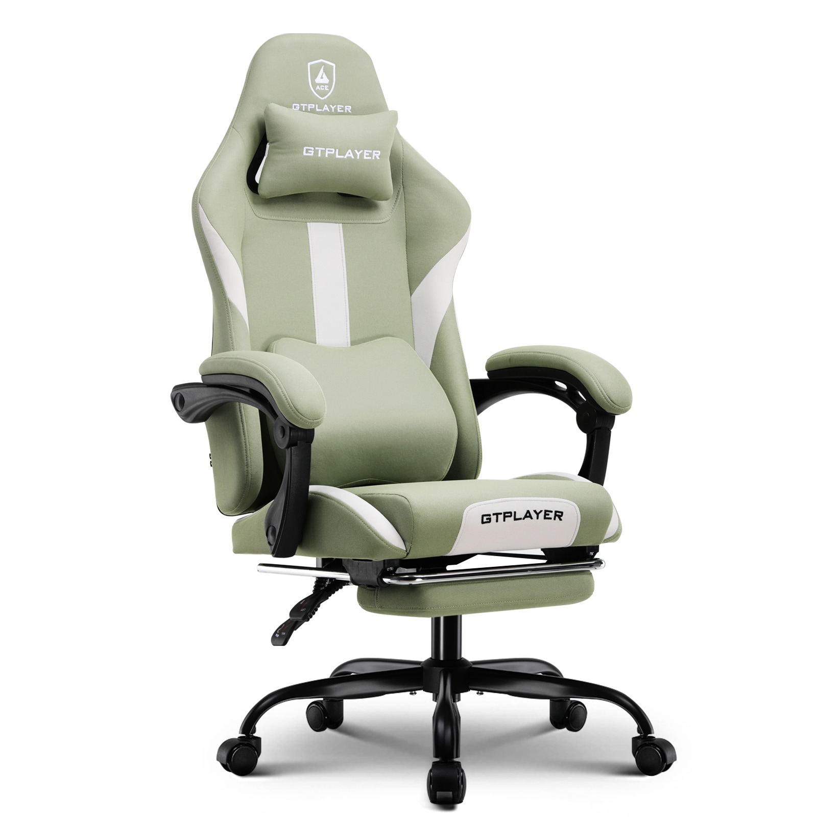 GTPLAYER LOWE'S-GT905-GREEN Green Ergonomic High Back Gaming Chair Breathable Fabric Computer Chair