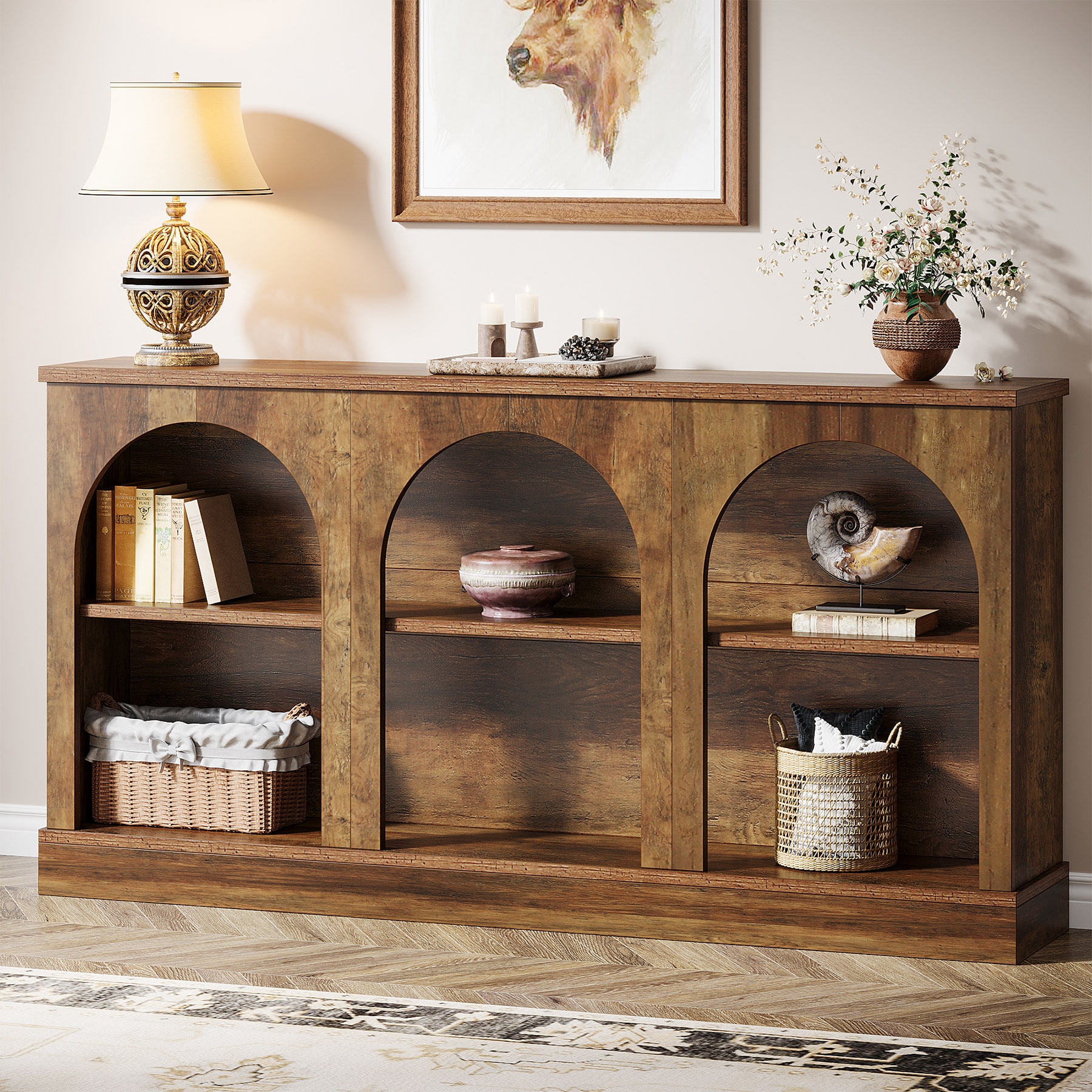 Fnova LWTJ-JW0910 Console table Farmhouse Finished Console table