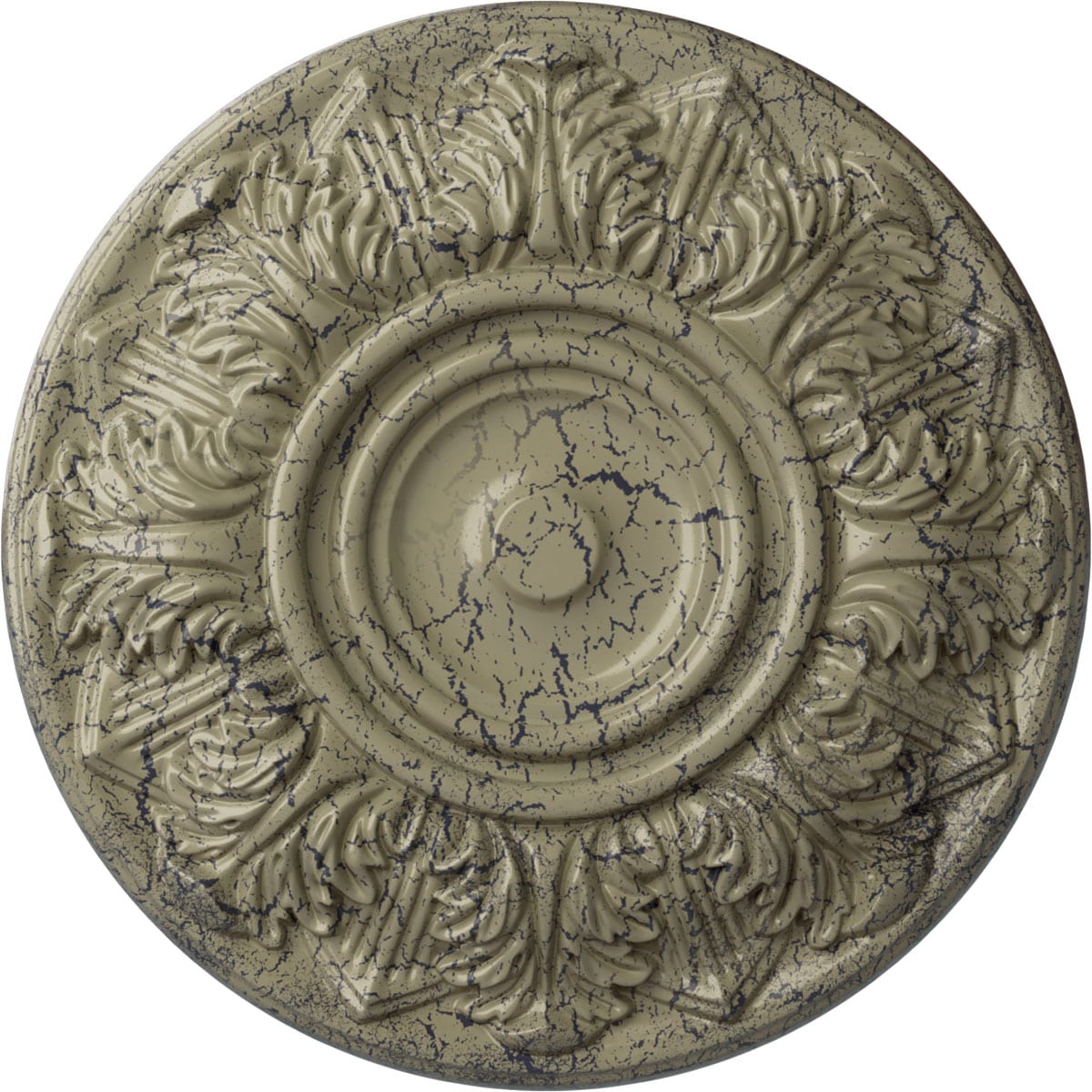 Ekena Millwork CM13WHCSC Whitman 13-in W x 13-in L Castle Stone Crackle Polyurethane Ceiling Medallion
