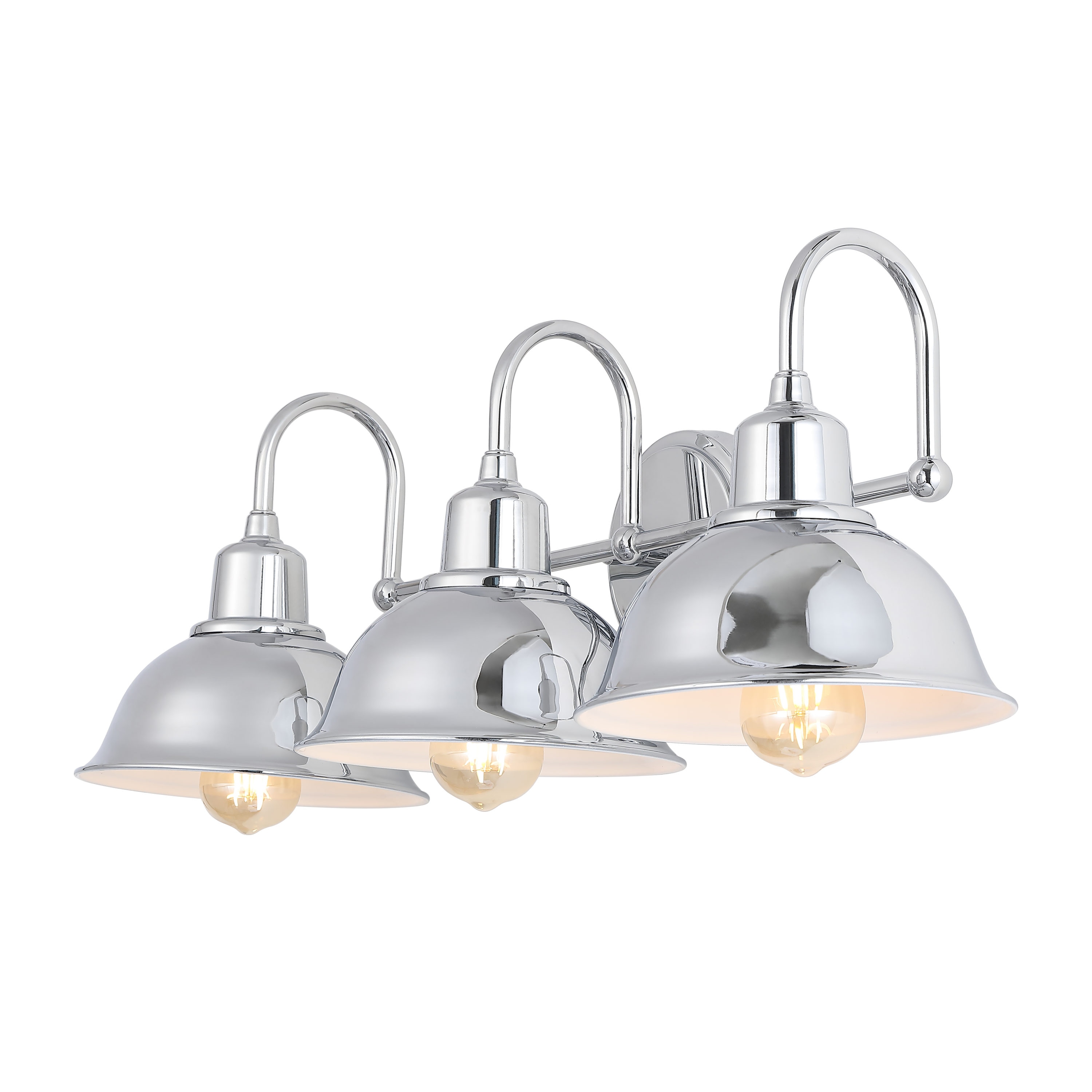 Frisco 26.5" Chrome Polished Metal 3-Light Vanity Fixture