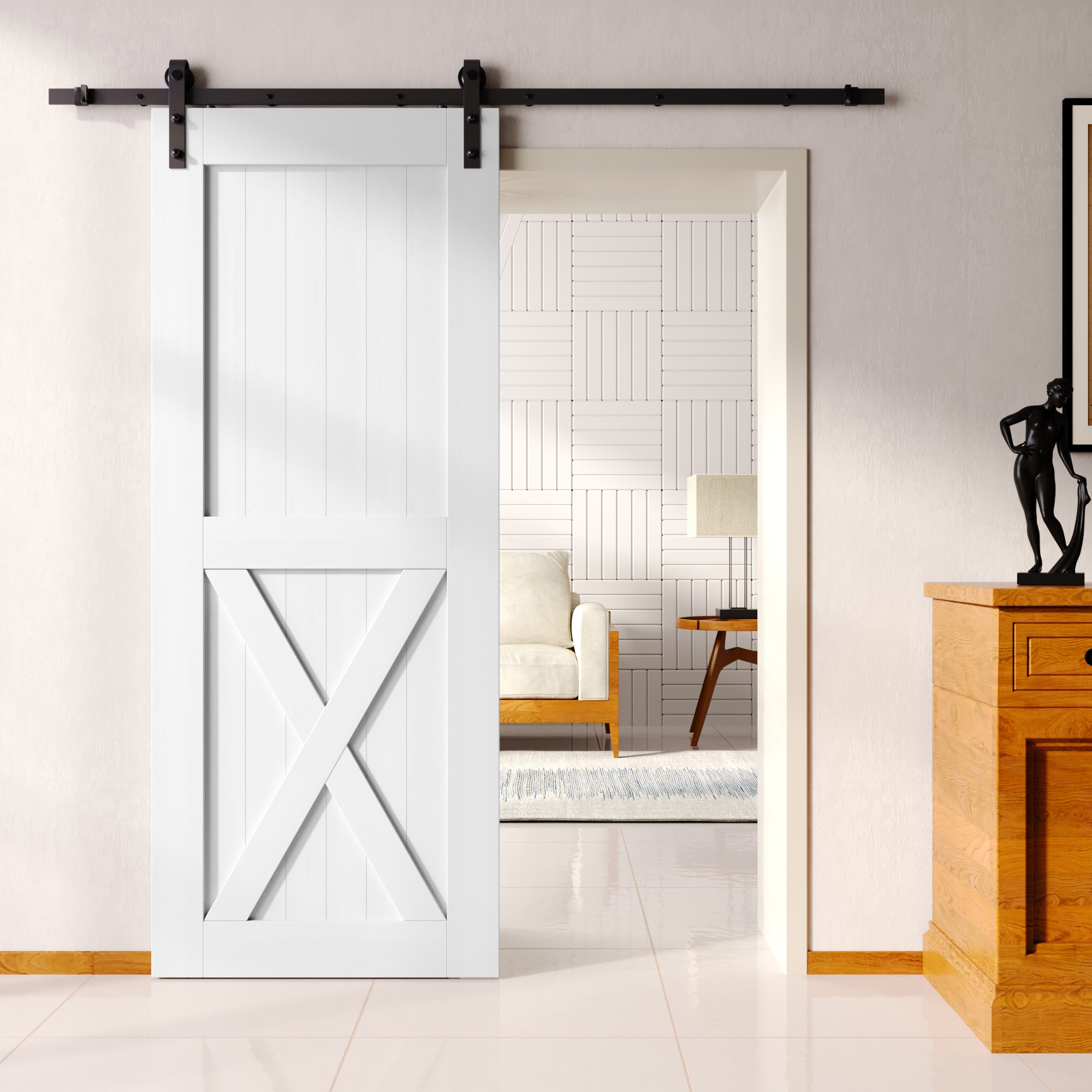 HOMACER 4084-X-WH Barn-Doors - View #8