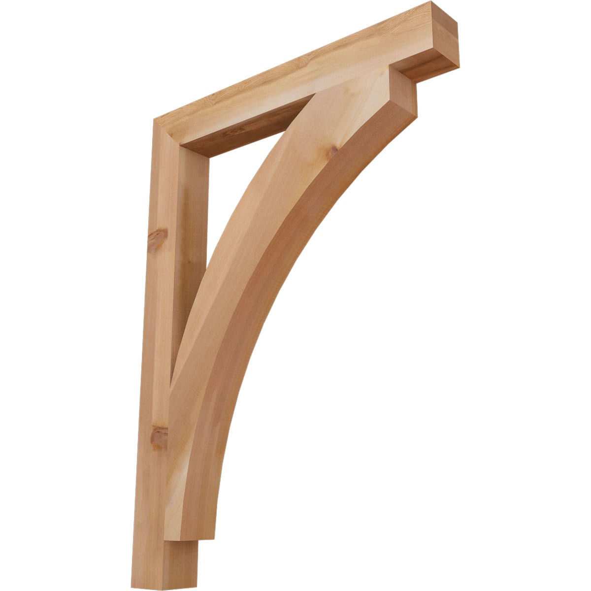Ekena Millwork BKT04X32X44THR05SWR Thorton block smooth 3-1/2-in x 32-in x 44-in Western red cedar Brown Wood Standard bracket