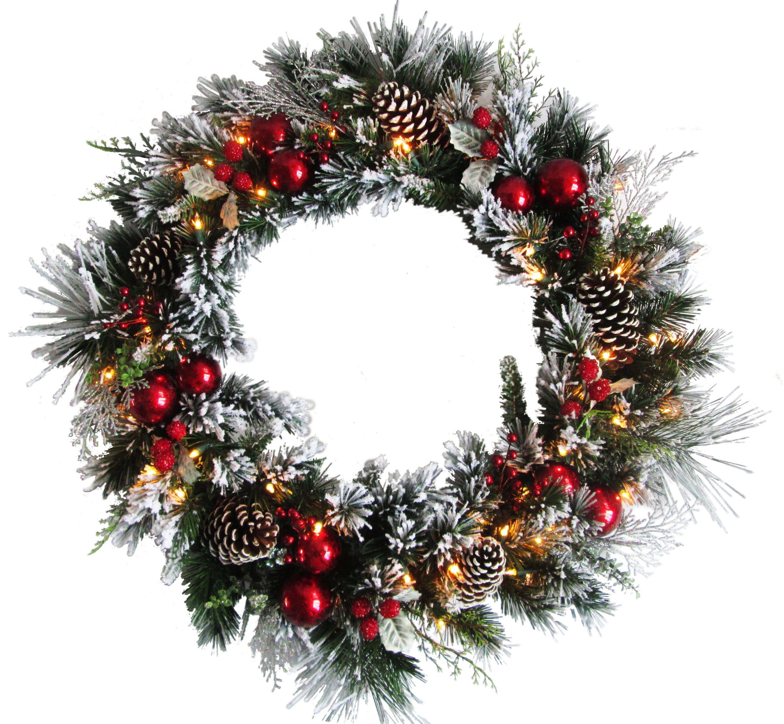 Holiday Living 30-in Indoor Green Pine Artificial Christmas Wreath