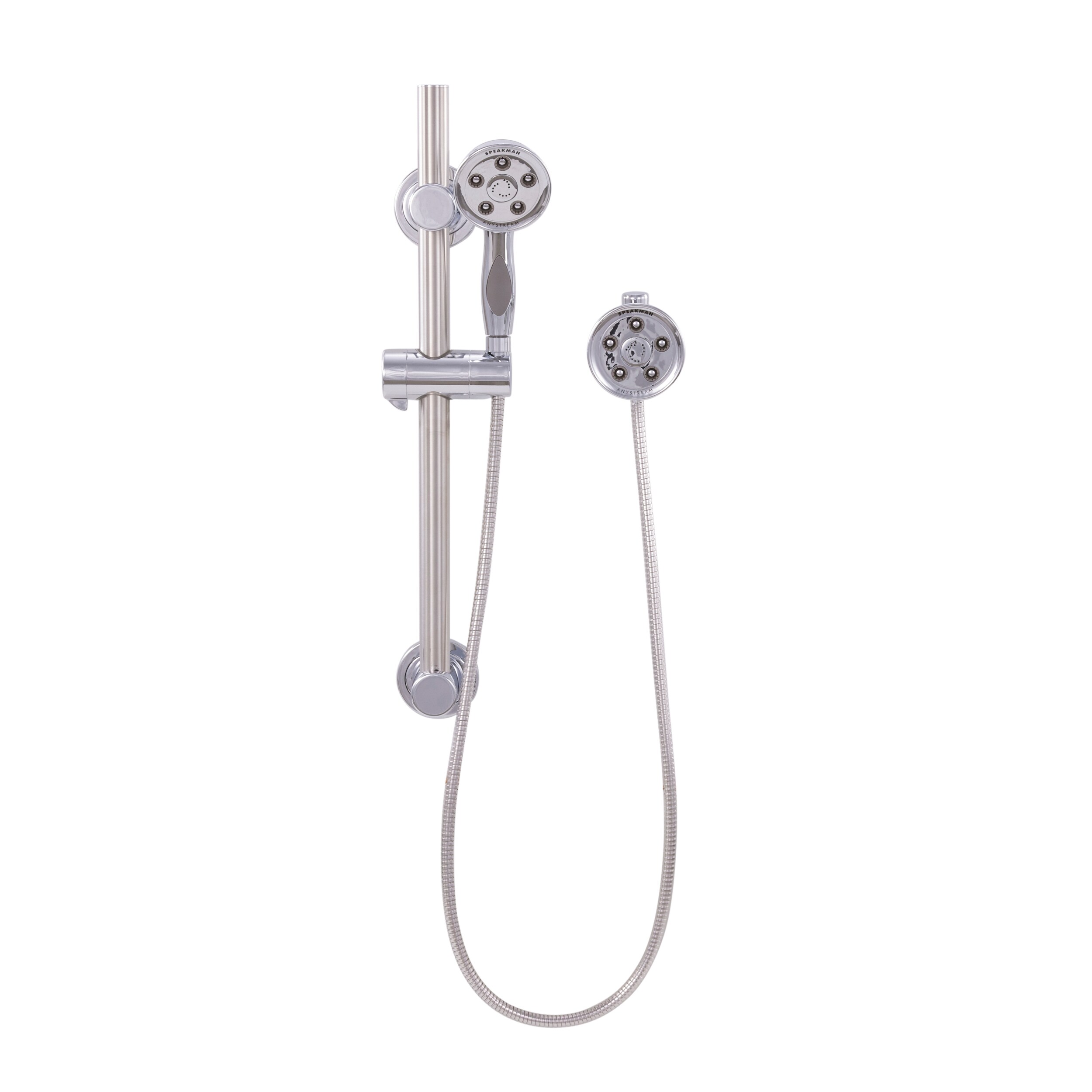 Caspian Polished Chrome Dual Head Adjustable Shower System