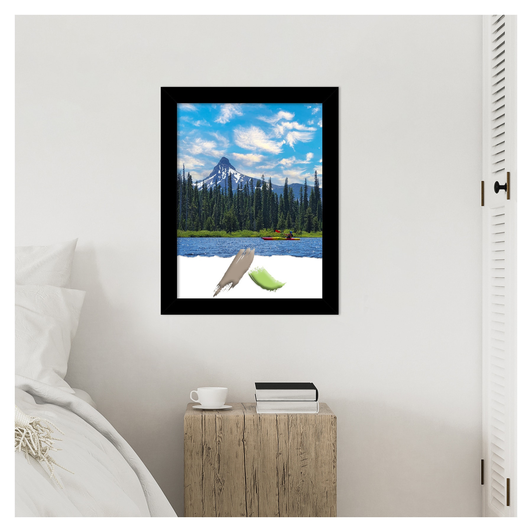 Basic Black Narrow Wood Wall Picture Frame 18x24