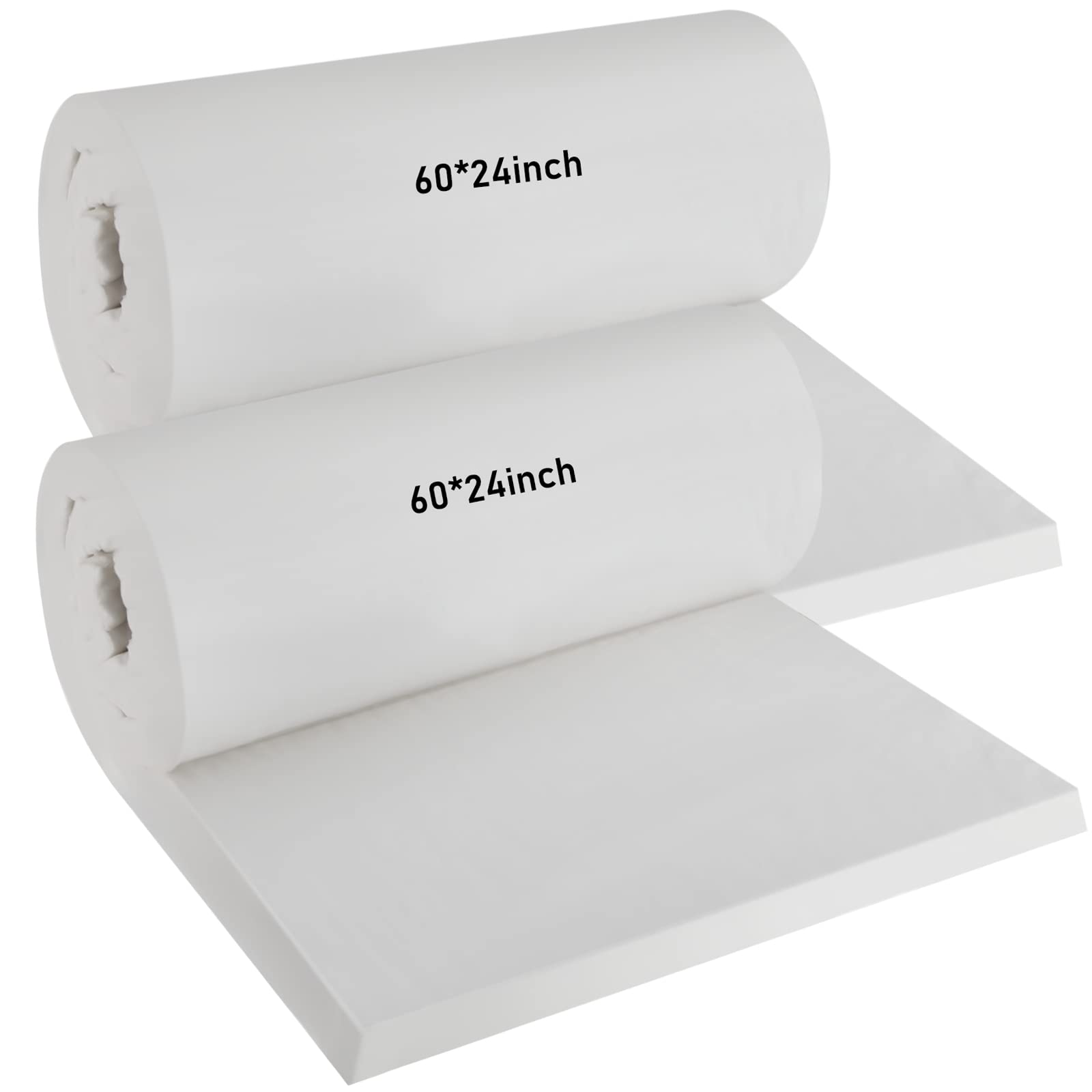 Etokfoks  2 Pcs Ceramic Fiber Insulation Blanket 60 x 24 x 1 Inch High Density Heat 2600f High Temperature Insulation for Stoves Kilns