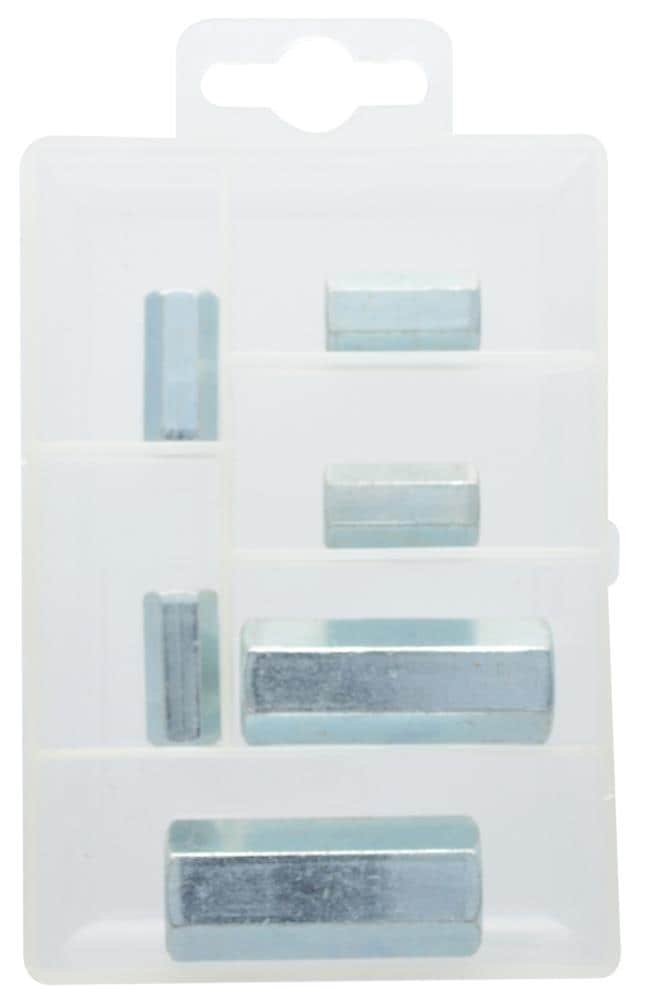 Hillman 130374 5.7 Inch Silver Nuts Coupling Nut Assortment Kit 6 -Pack