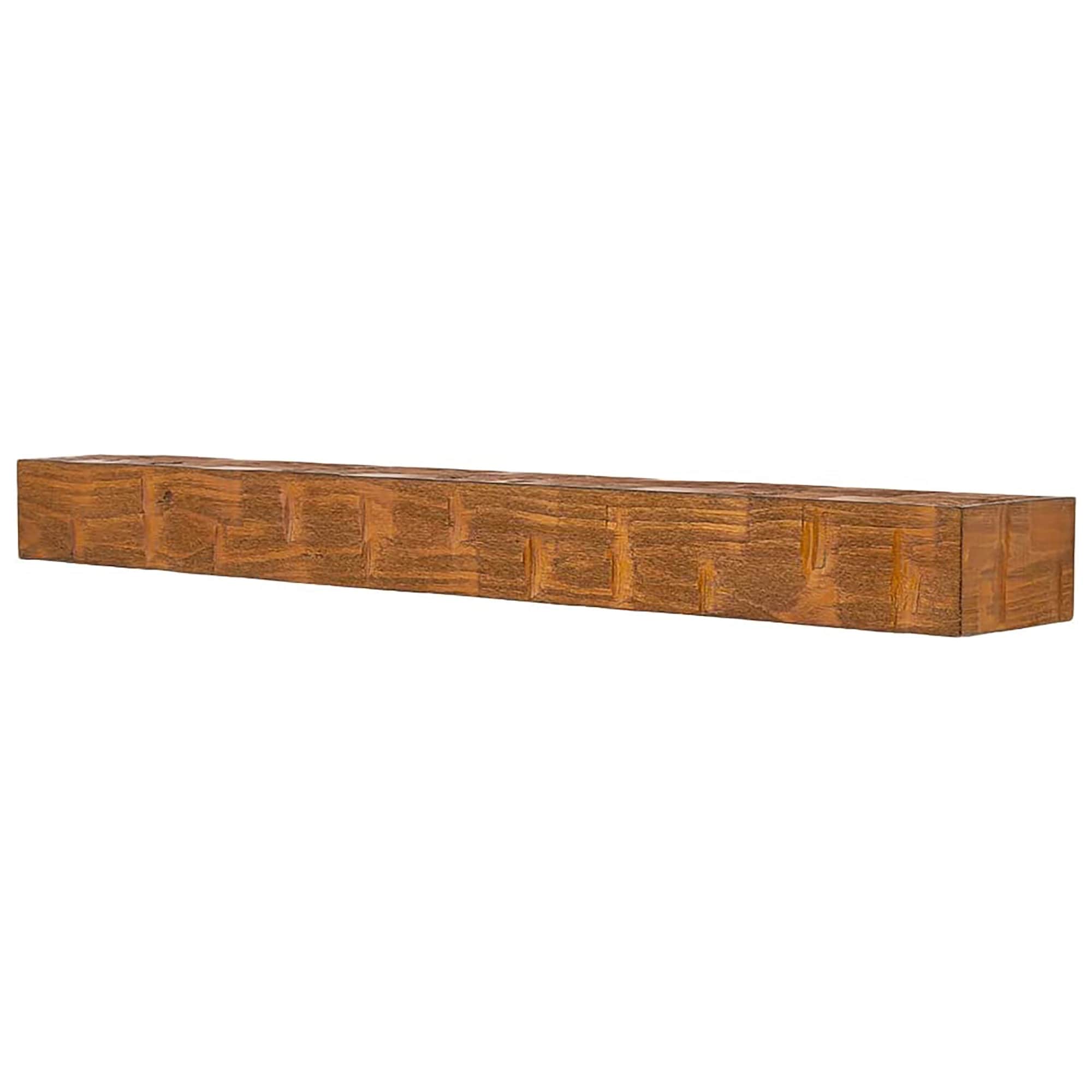 Bodie 72" Chestnut Hand-Distressed Wooden Mantel Shelf