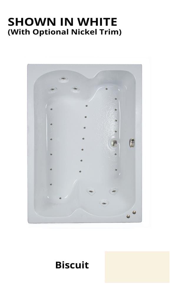 WaterTECH A6043 BISCUIT Designer 42.75-in x 59.75-in Biscuit Acrylic Drop-In Air Bath (Center Drain)