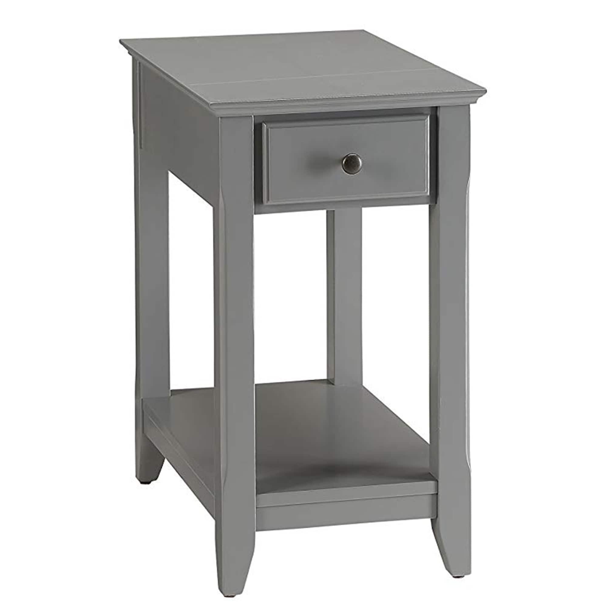 Benzara BM157302 22-in W x 23-in H Gray Wood Modern End Table with Storage Assembly Required