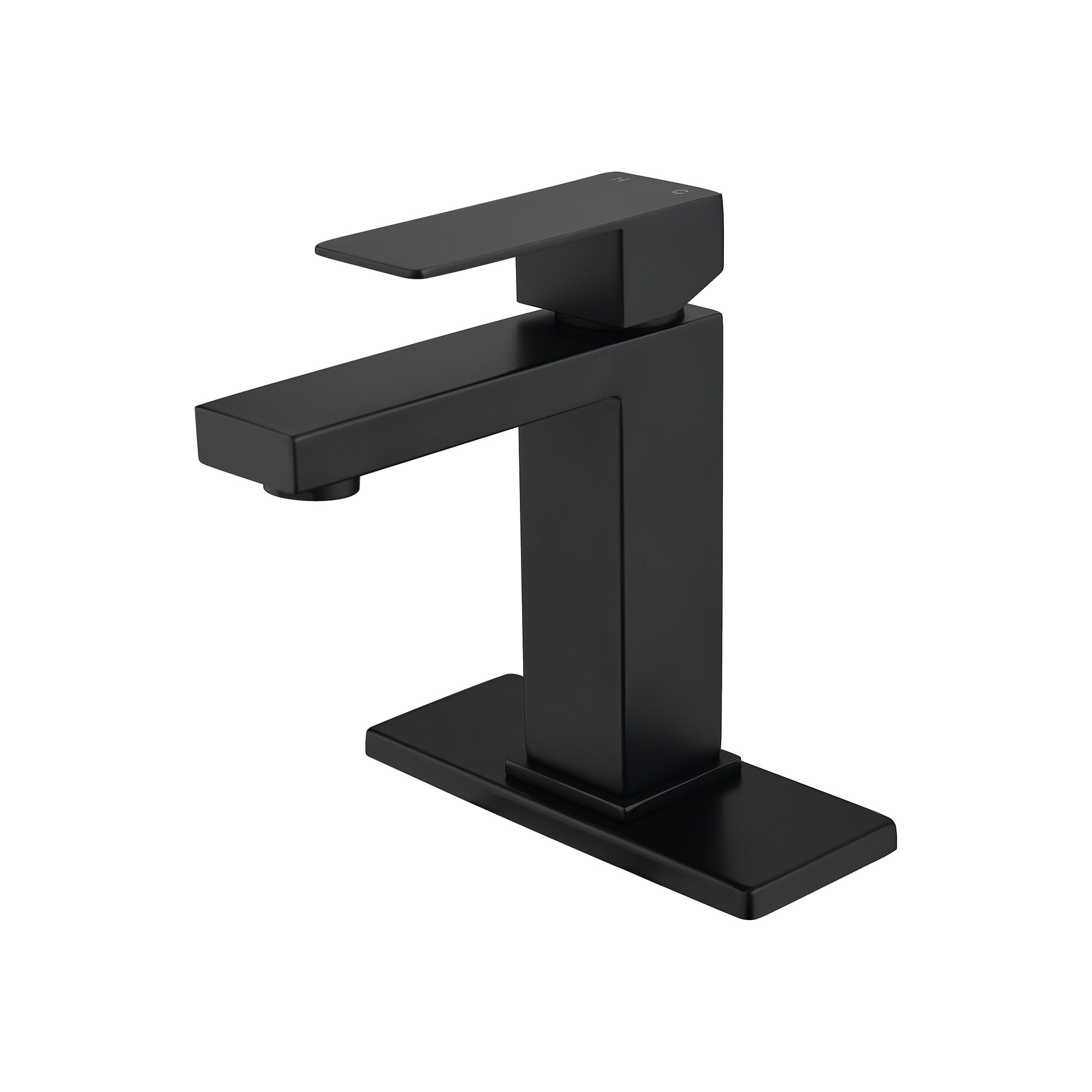 Clihome CL-LTC320MB Black Single hole 1-handle Low-arc Commercial/Residential Handle Bathroom Sink Faucet with Deck Plate