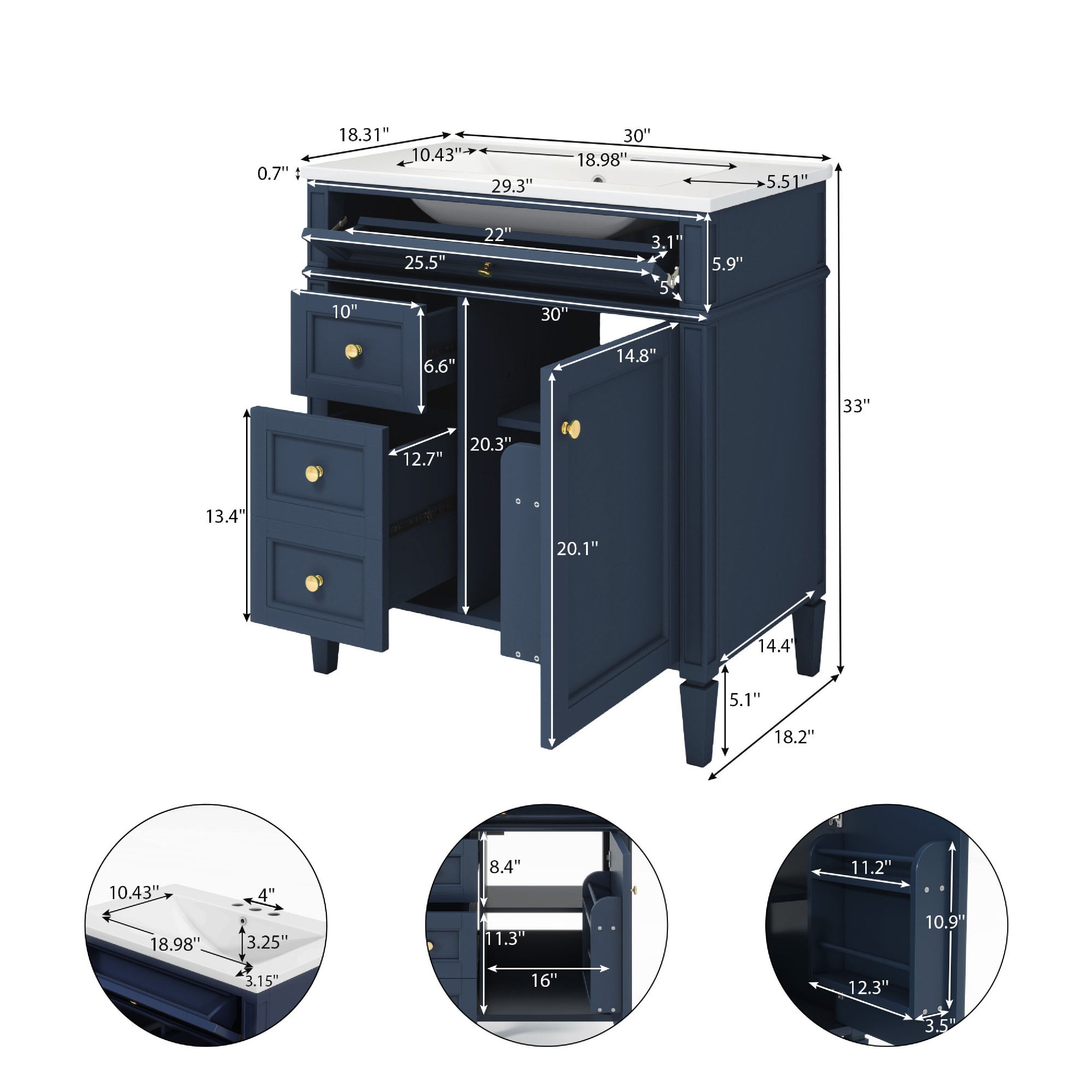 Benzara BM351294 Bath-Vanity-Combo - View #7