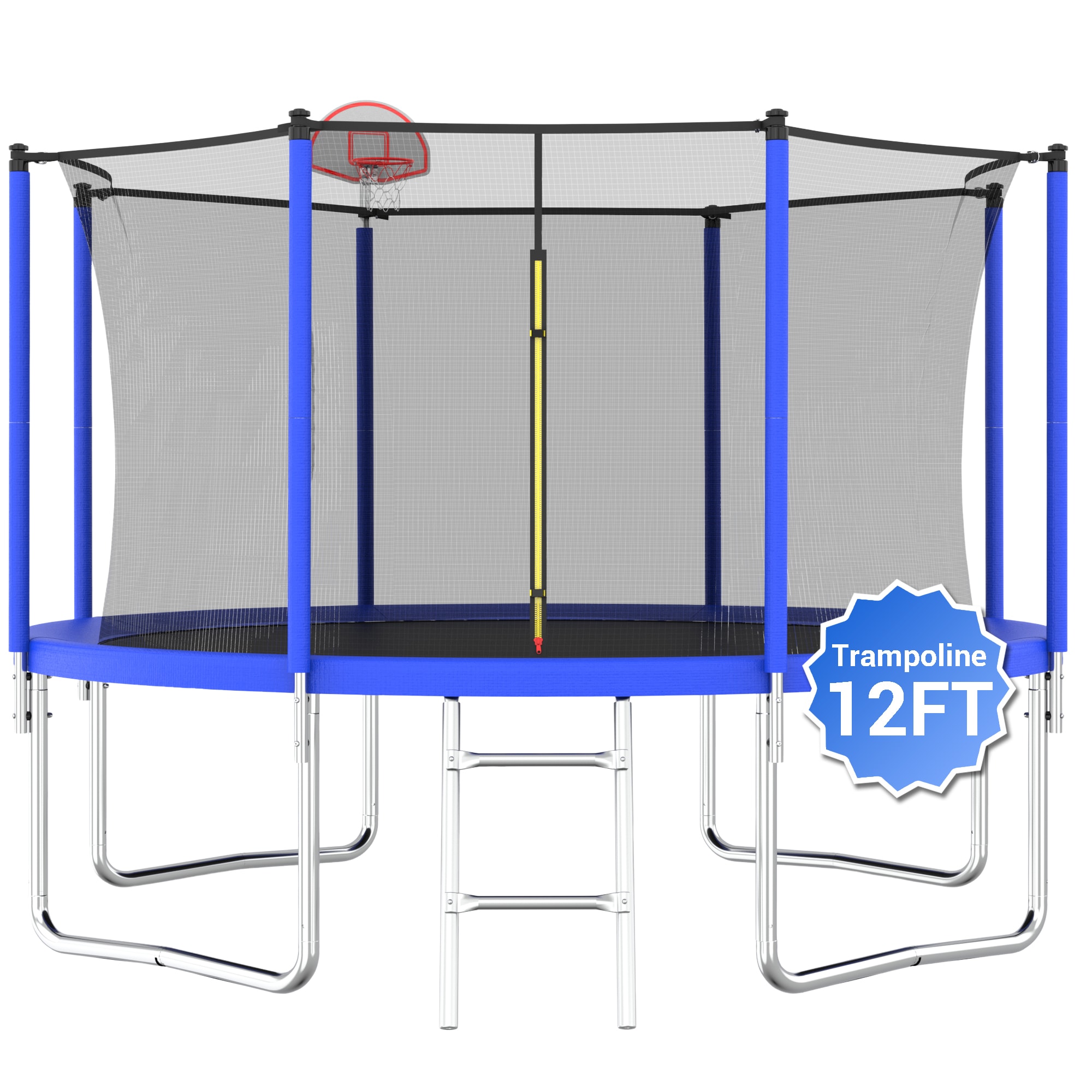 Fun Orange FUN25BC45 Trampoline for Kids and Adults 12-ft Round Backyard in Blue