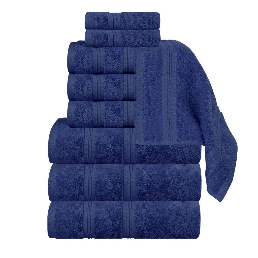 Slickblue 9-Piece Cotton Quick Dry Zero Twist Bath Towel Set with Hand Towels and Washcloths Multiple Color Options