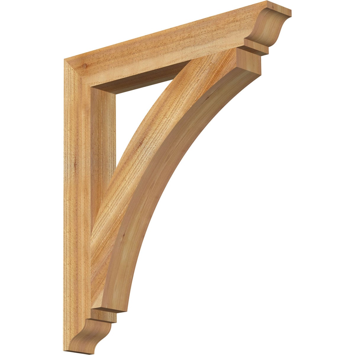 Ekena Millwork BKT04X28X32THR01RWR Thorton traditional rough sawn 4-in x 28-in x 32-in Western red cedar Brown Wood Standard bracket
