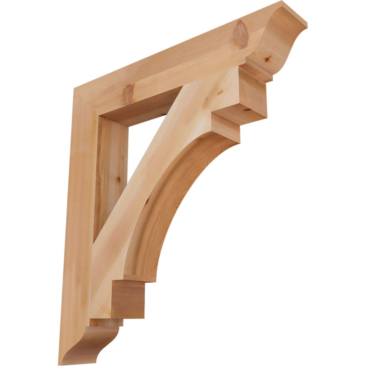 Ekena Millwork BKT06X36X40MRC01SWR Merced traditional smooth 5-1/2-in x 36-in x 40-in Western red cedar Brown Wood Standard bracket