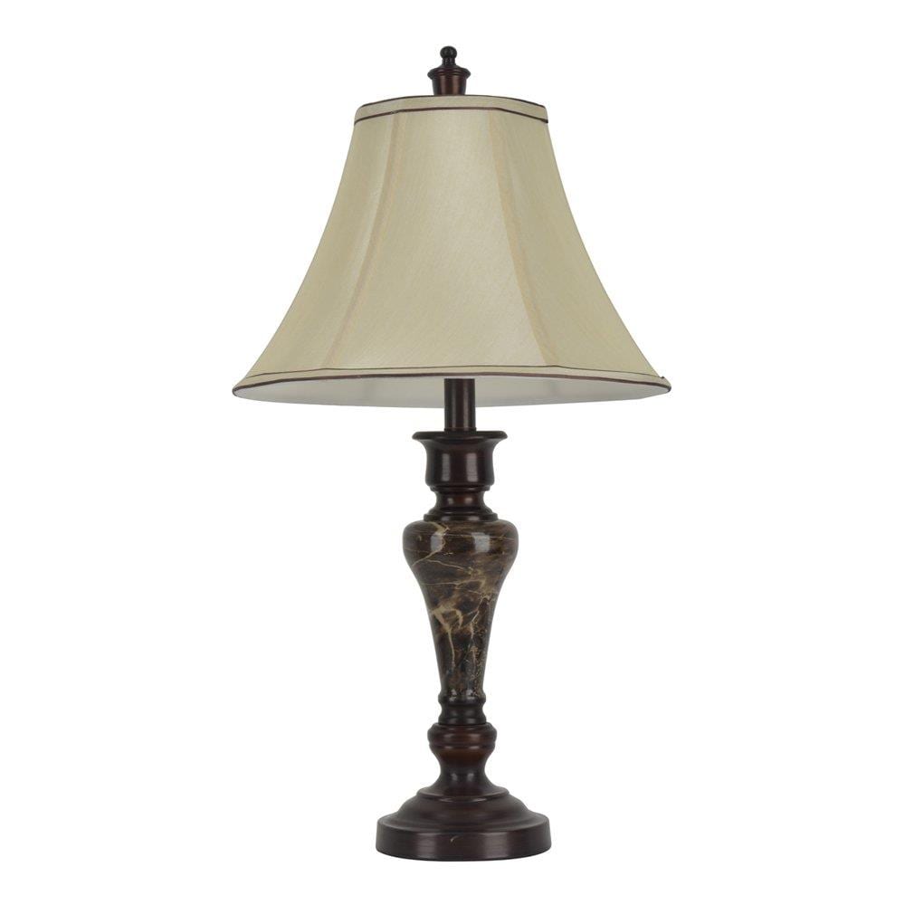 Decor Therapy TL7935 25-in Bronze Rotary Socket Table Lamp with Fabric Shade