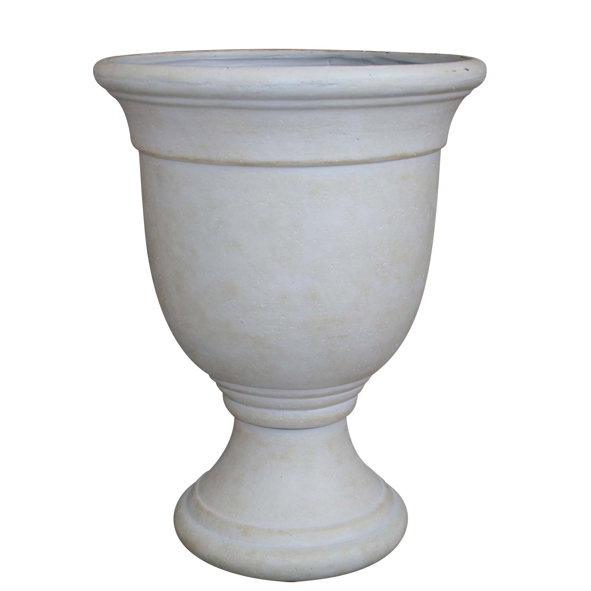 Southern Patio Urn 16-in W x 16-in L x 18-in H Ivory Resin Indoor/Outdoor Planter