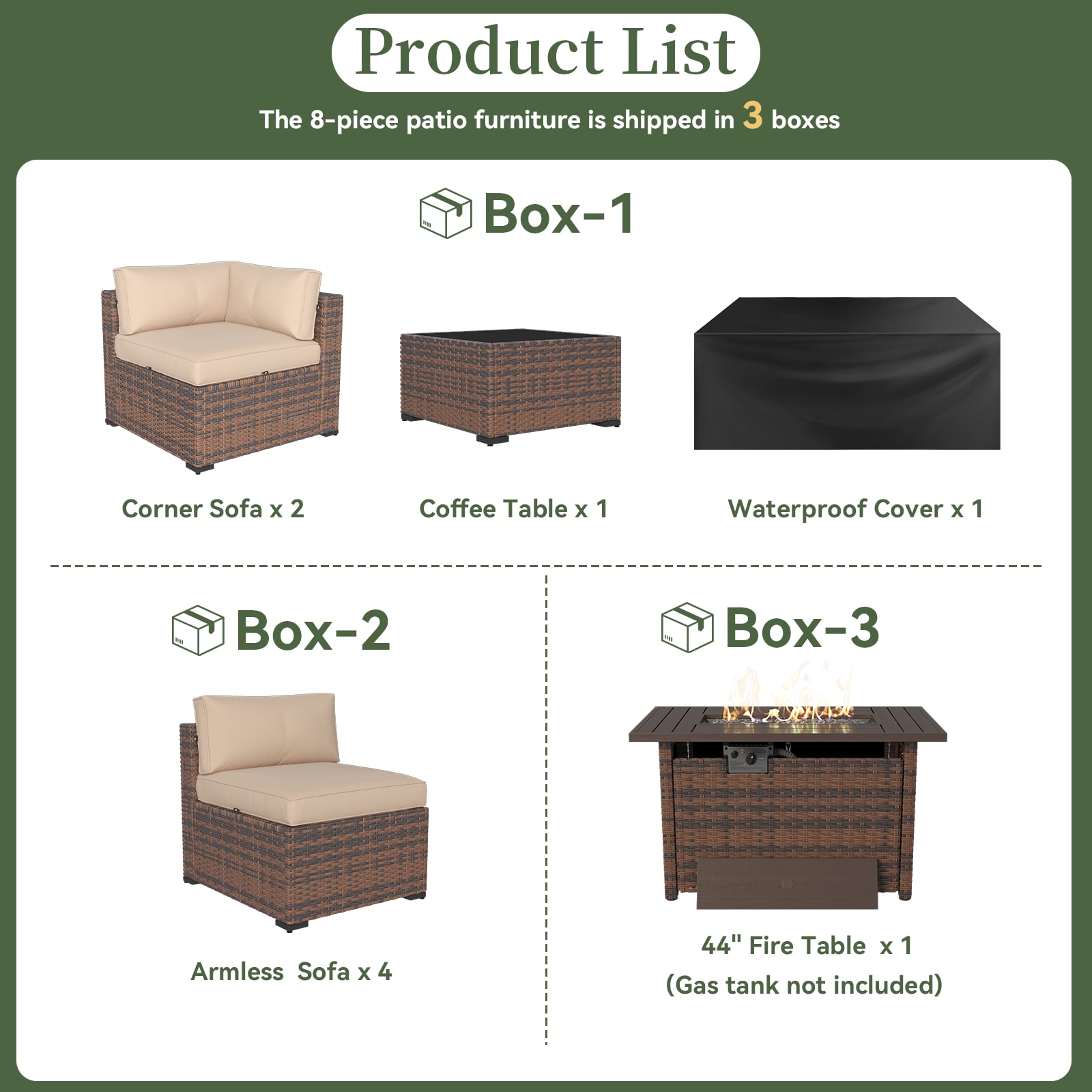 AOXUN G12039RDAB+G25026BR Patio-Conversation-Sets - View #8