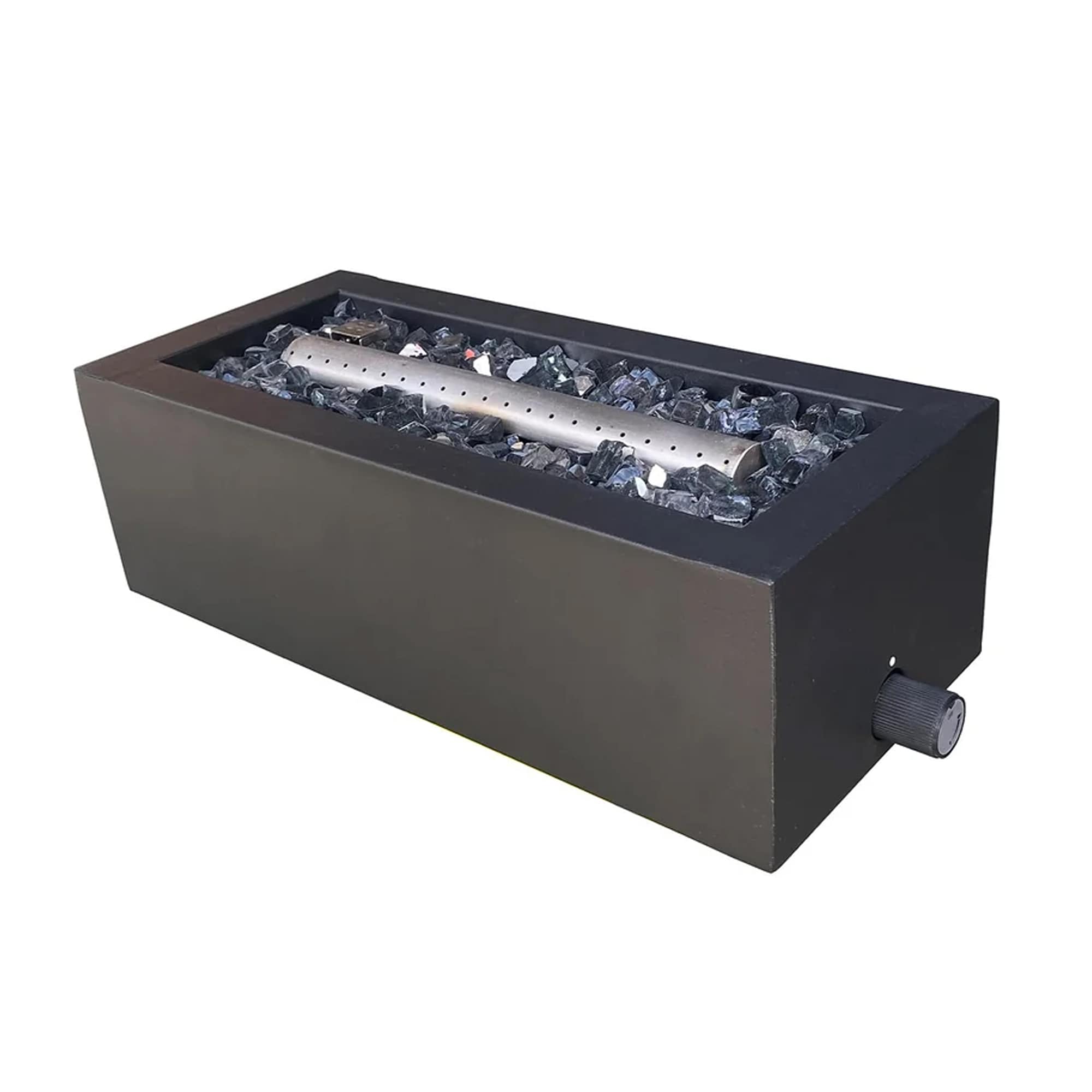 Four Seasons Courtyard 395502 6.49-Inches W Black Stainless steel Rectangle Tabletop Natural gas Fire pit table