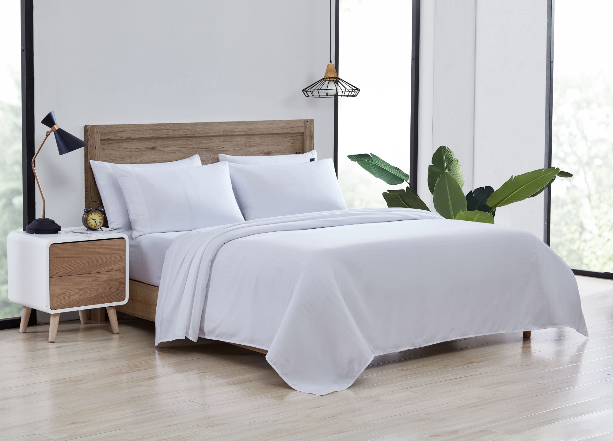 KATE AURORA Scarlet Supreme Soft Brushed Microfiber 6 Piece Sheet Set White King