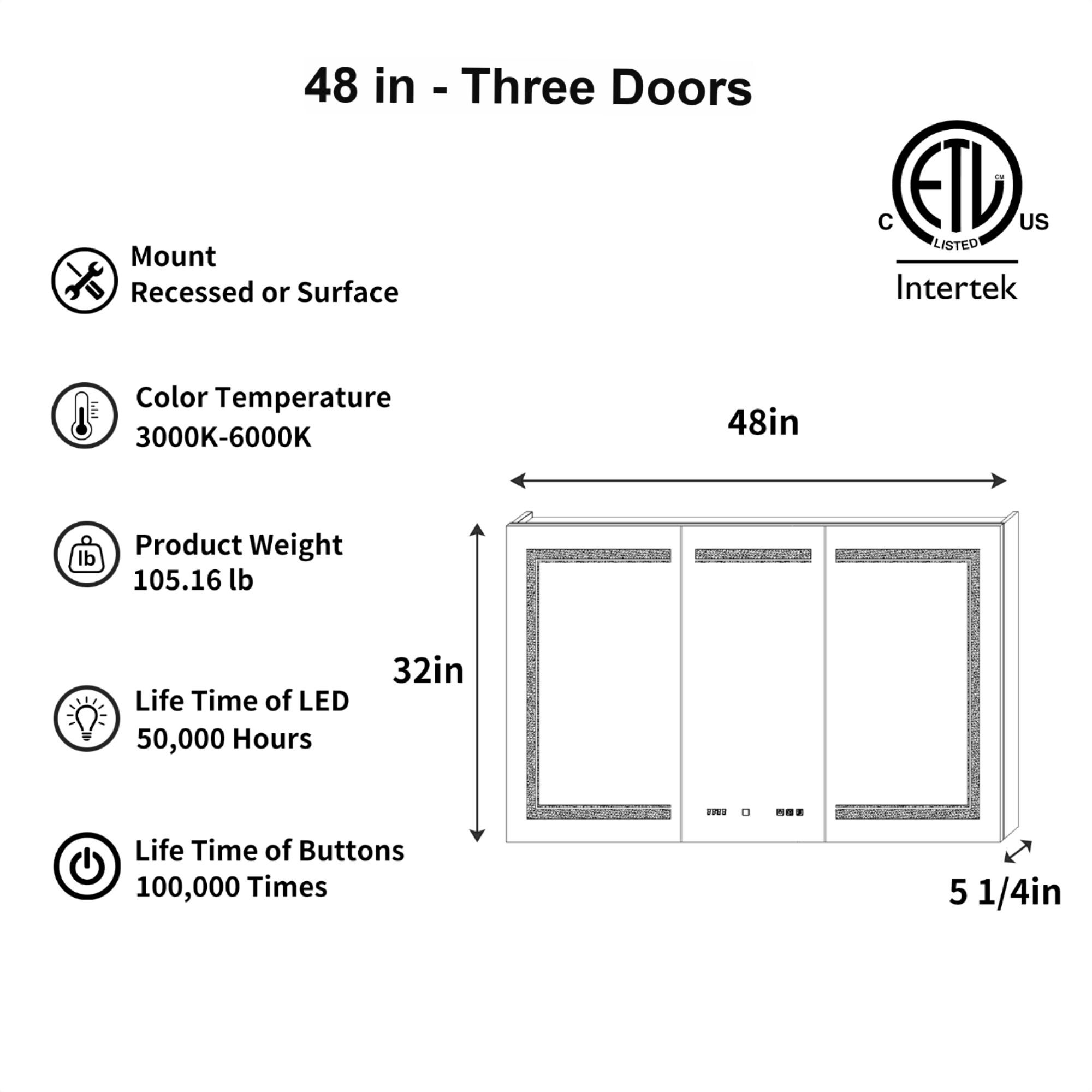 ExBrite MC4832V10TX Bathroom-Medicine-Cabinets - View #2
