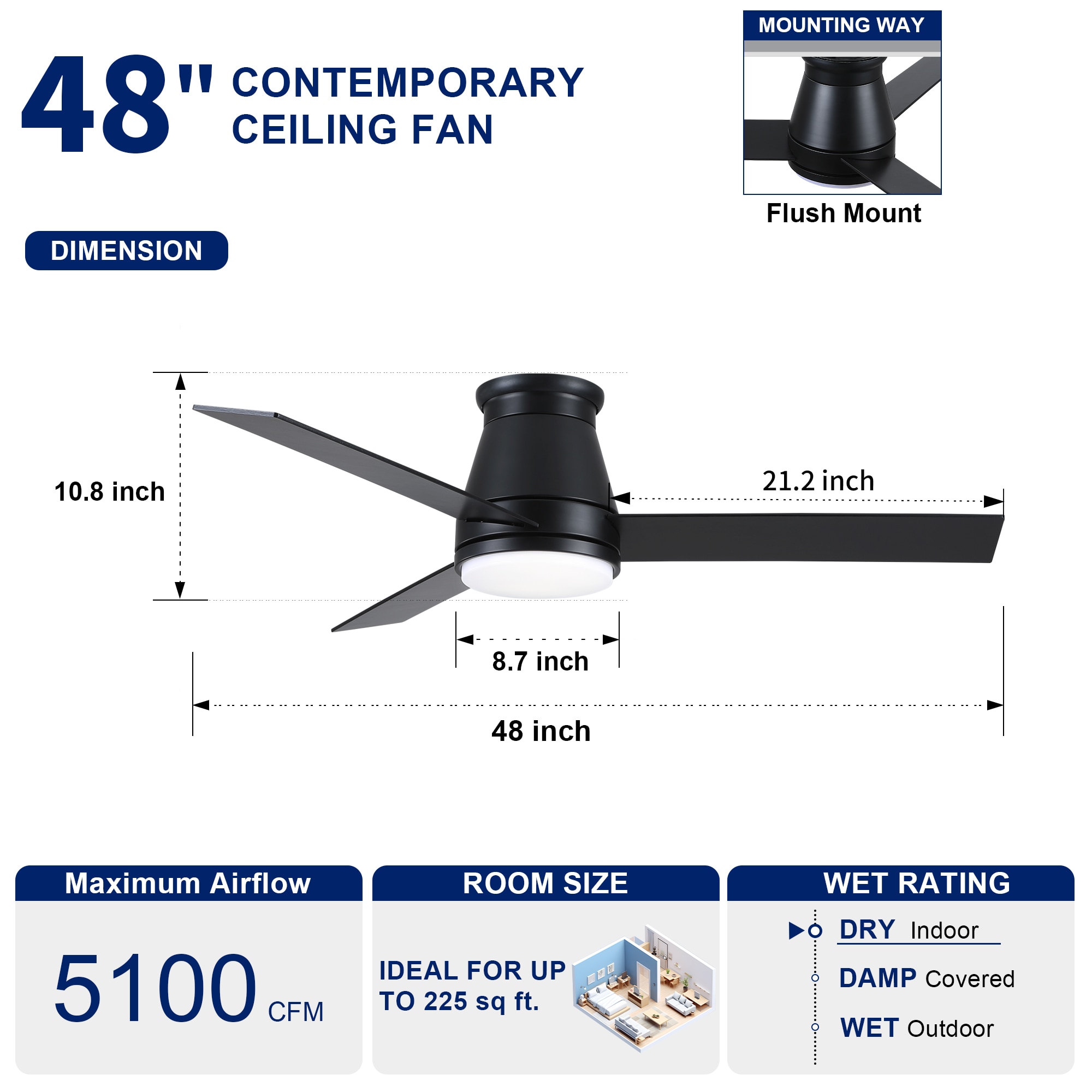 YUHAO LSDC1153BK482 Ceiling-Fans - View #5