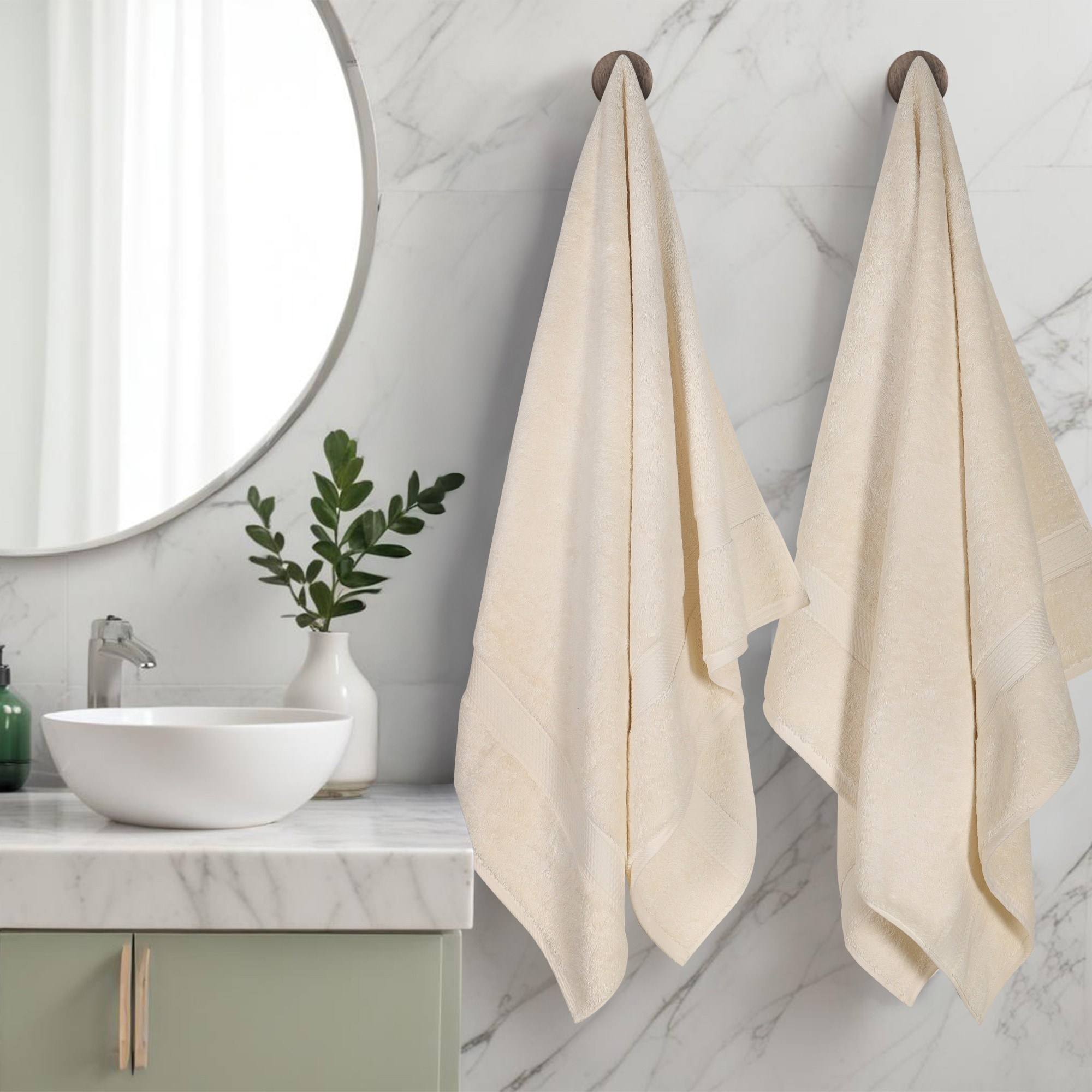 Superior Egyptian Cotton Pile Plush Heavyweight Absorbent Luxury Soft Bath Towel Set