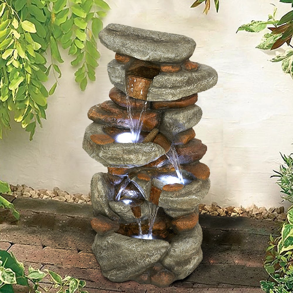 Kahomvis 29.9-in H Resin Wall Outdoor Fountain Pump Included at Lowes.com