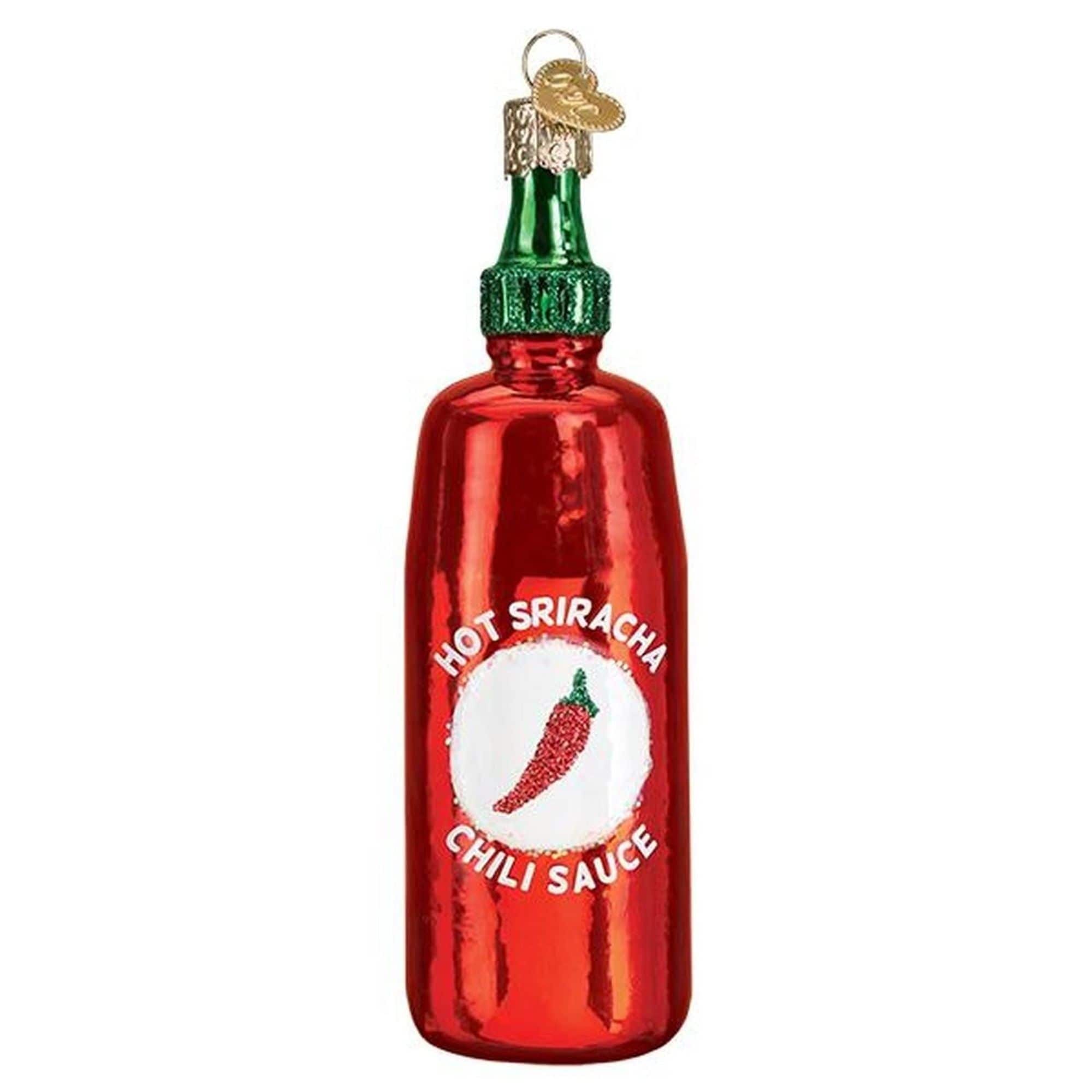 Old World Christmas 729343324283 Glass Blown Ornament for Christmas Tree - Sriracha Sauce