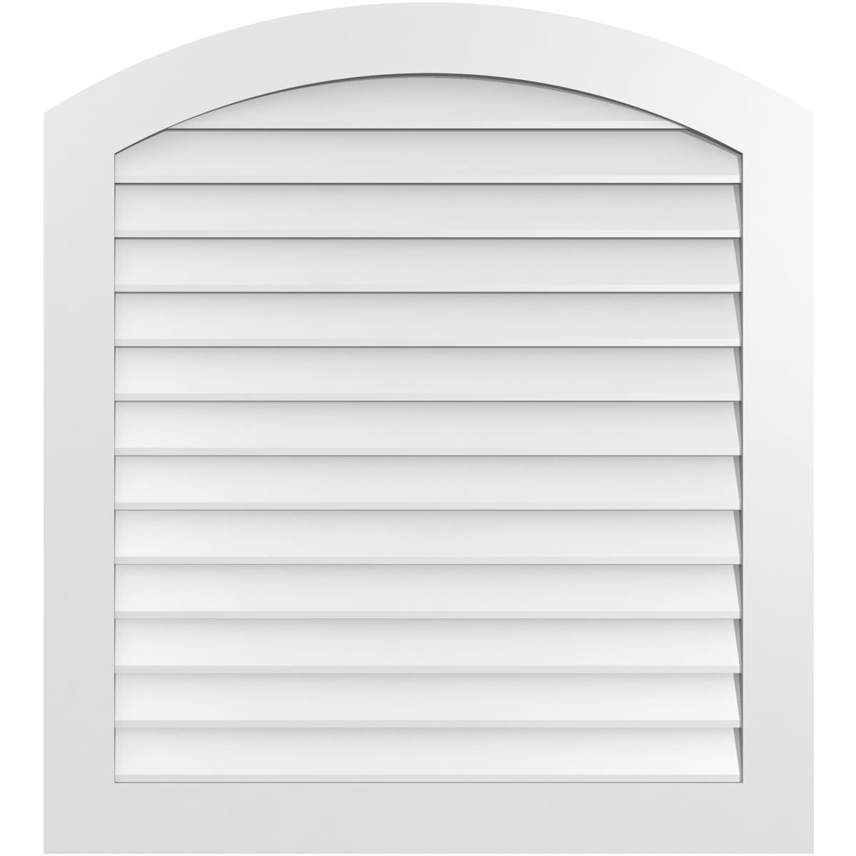 Ekena Millwork GVPAR38X4201SN 38-Inches x 42-Inches Off-white Round top PVC Gable Louver Vent