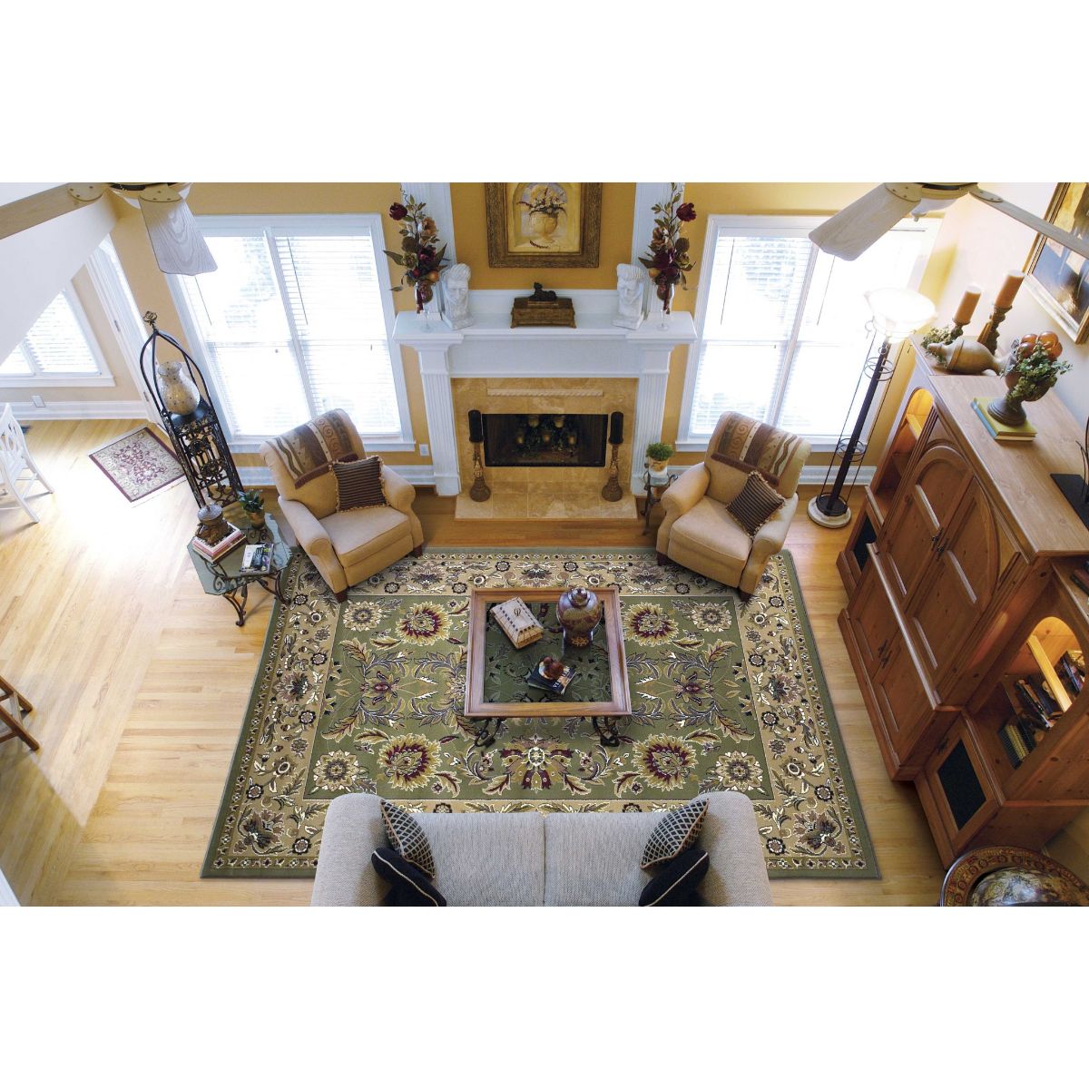 HomeRoots 354171 Bernadette 7 X 10 (ft) Rag Green Taupe Indoor Border Area Rug
