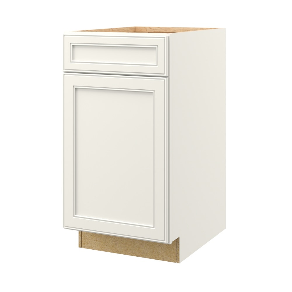 allen + roth McKeller 18-in W x 34.5-in H x 24-in D Linen 3-Drawer Base Fully Assembled Cabinet (Flat Panel Style)