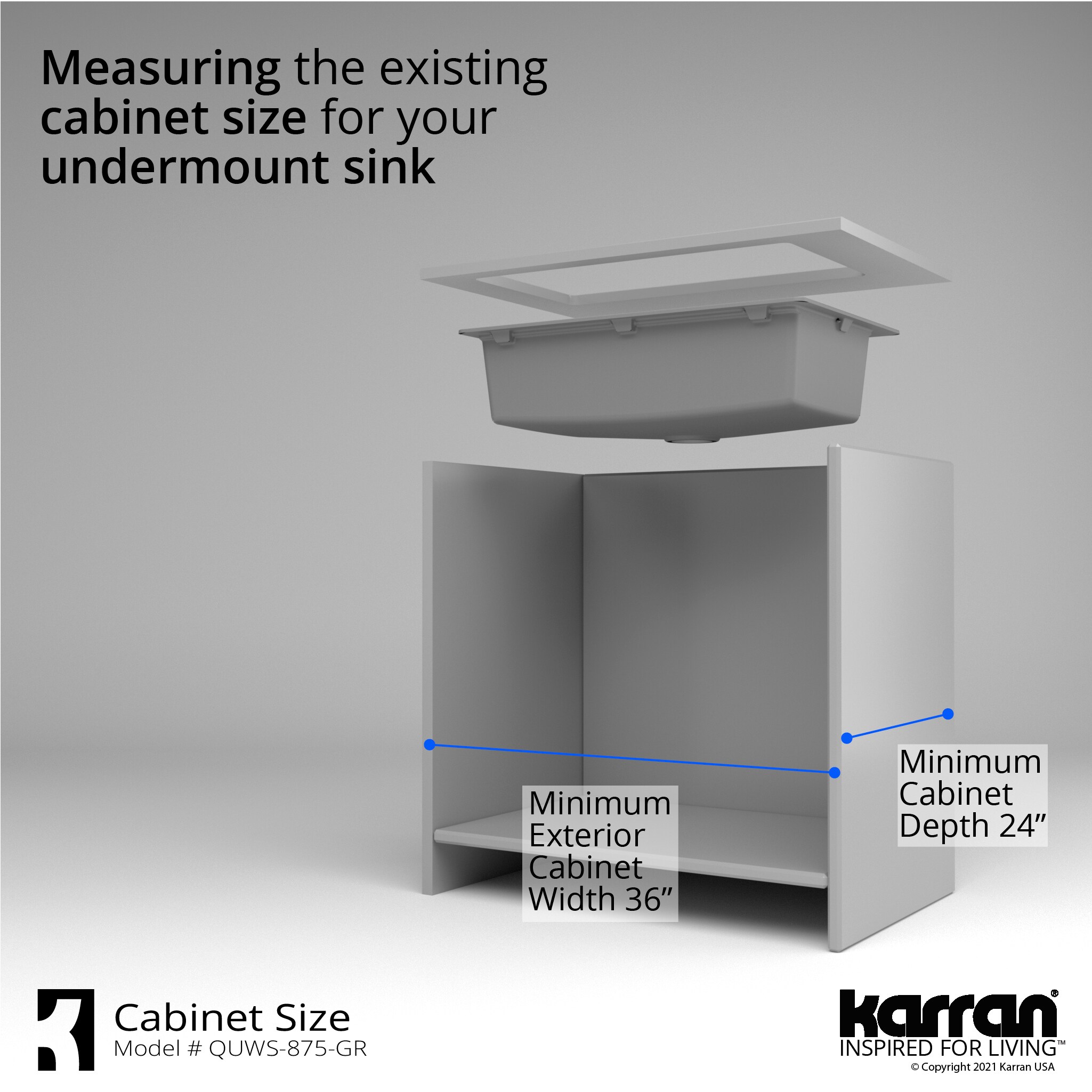 Karran Undermount 32.5-in x 19.25-in Grey Quartz Single Bowl ...