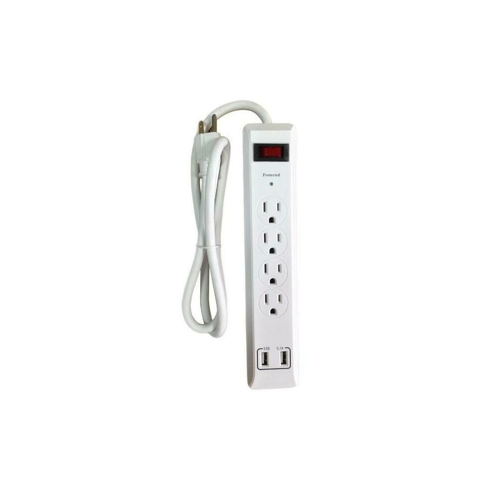  INPD021 Inland ProHT 03882 2.1 A 4 Outlet Surge Protector with 2 USB Port