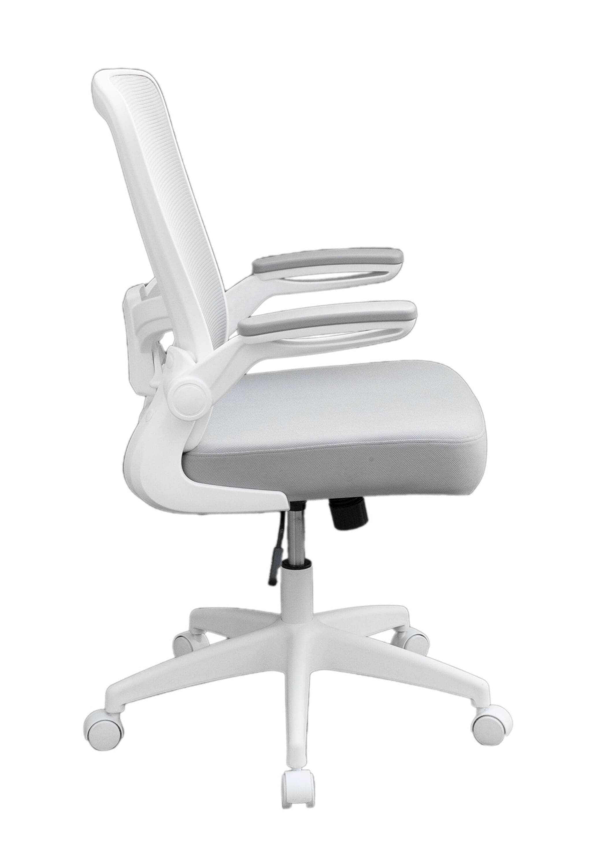 Gray Mesh and Fabric High-Back Task Chair with Adjustable Arms
