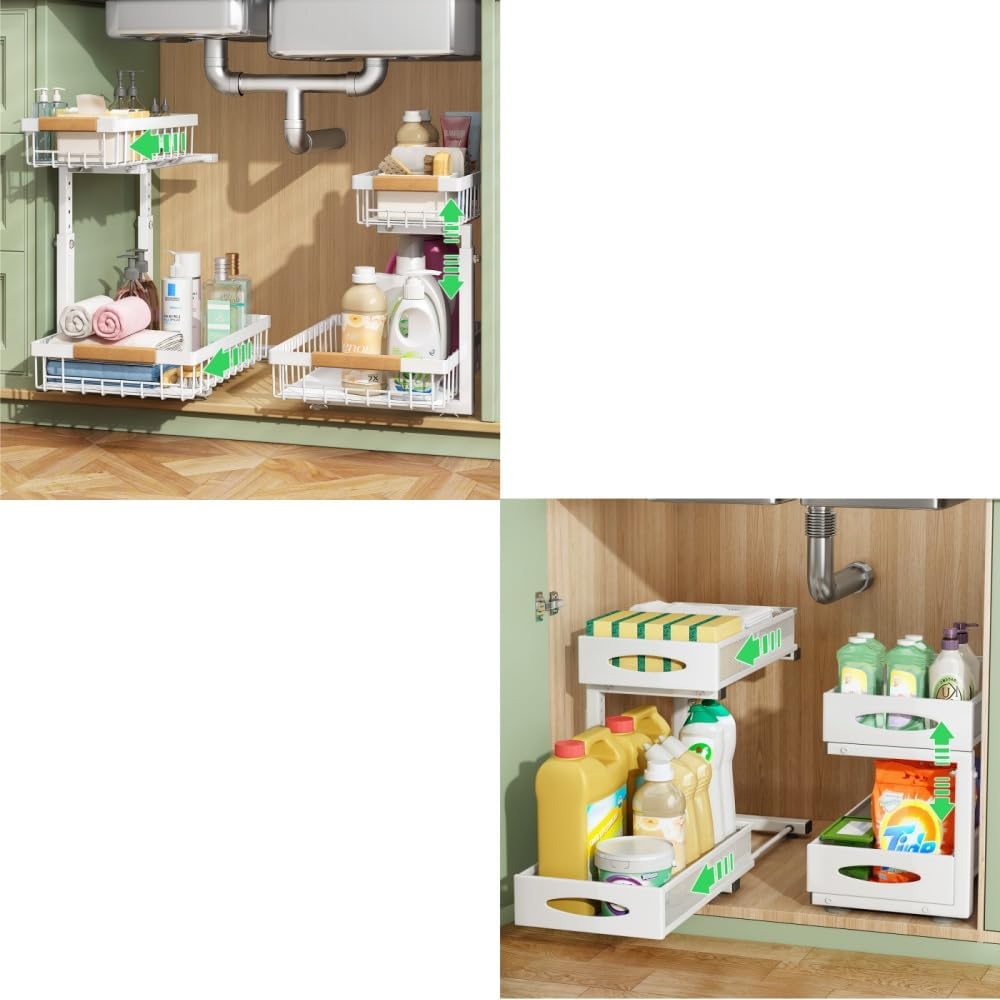 Kitstorack  2 Packs Under Sink Organizer and 1 Pack Under Sink Organizer