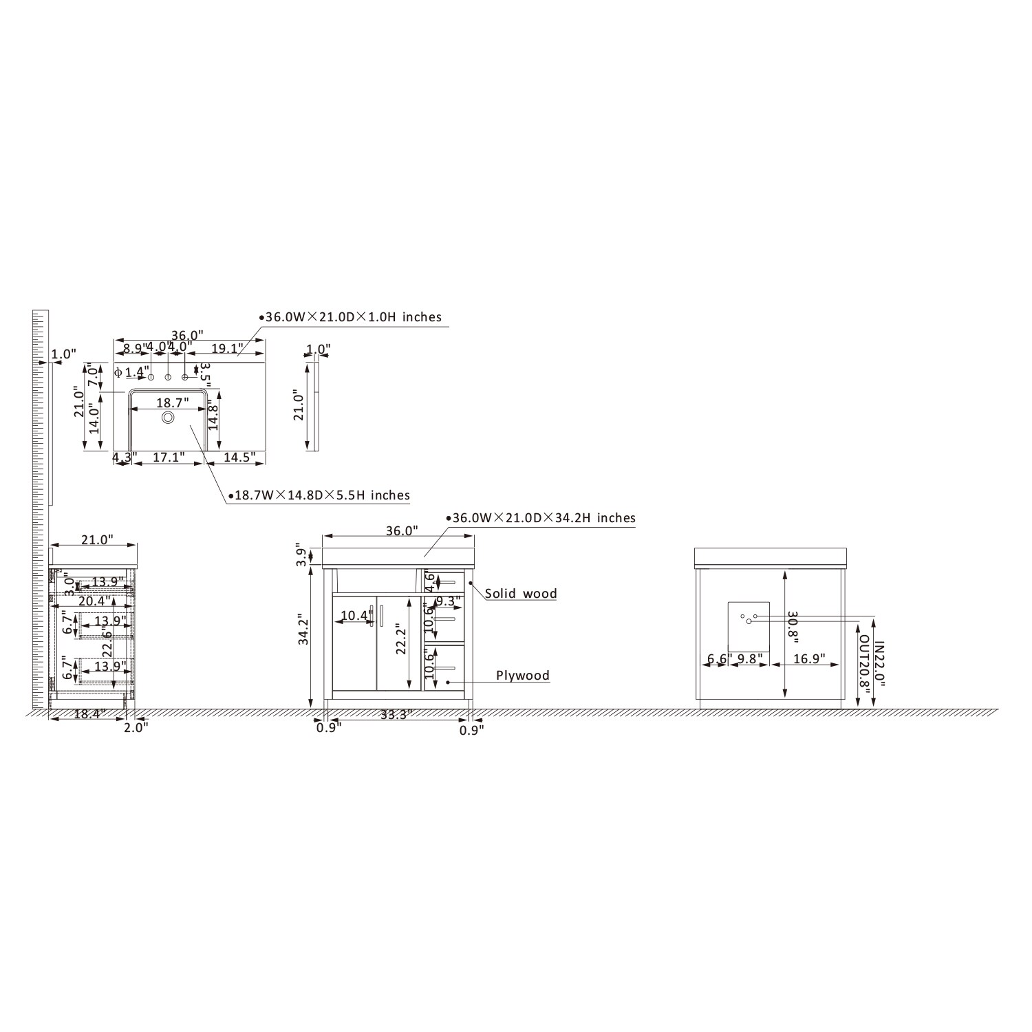 Altair 550036-WP-AW-NM Bath-Vanity-Combo - View #10