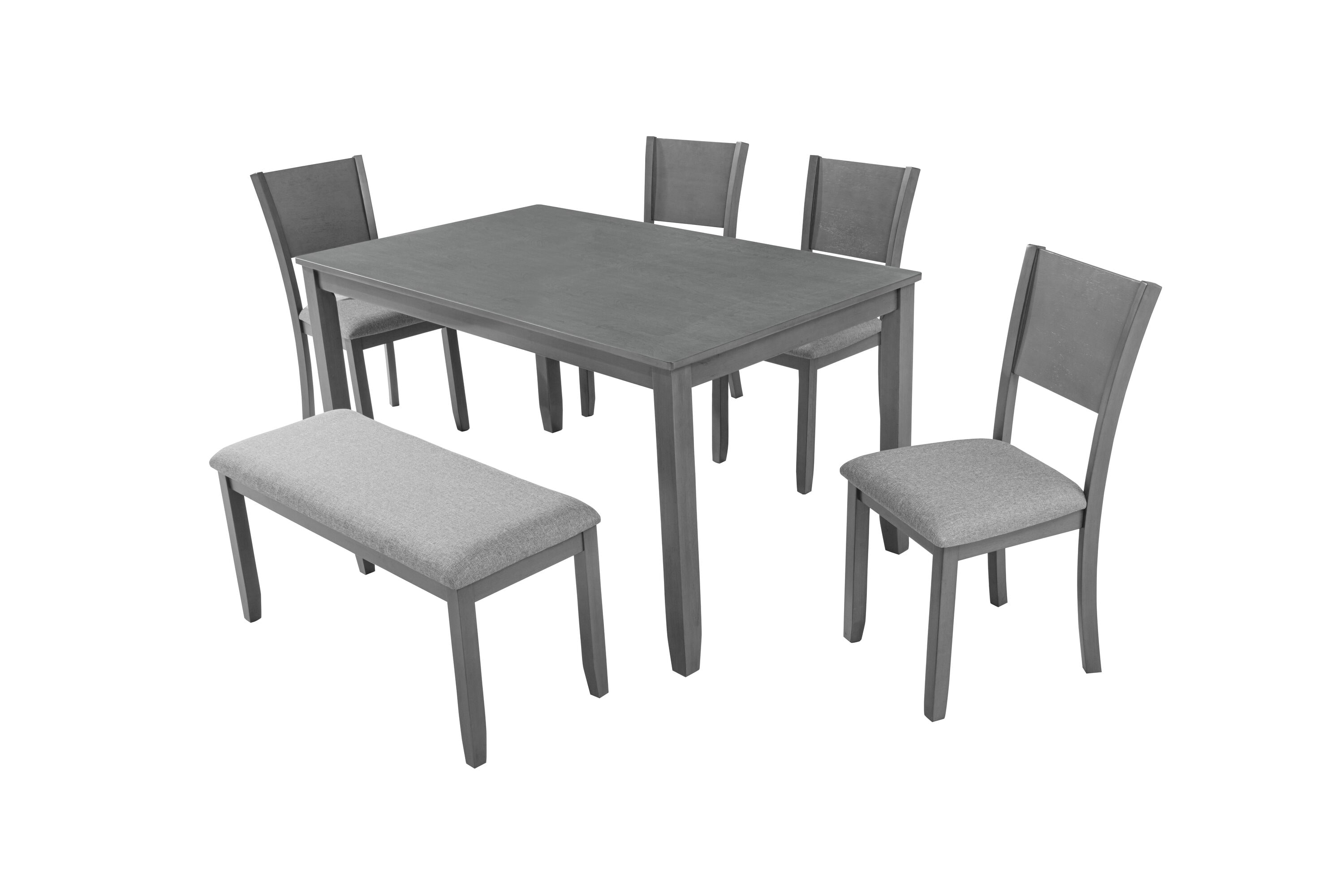 Flynama L-1998S00054 Gray Contemporary/Modern Dining Room Set with Rectangular Table ( Seats 6 )