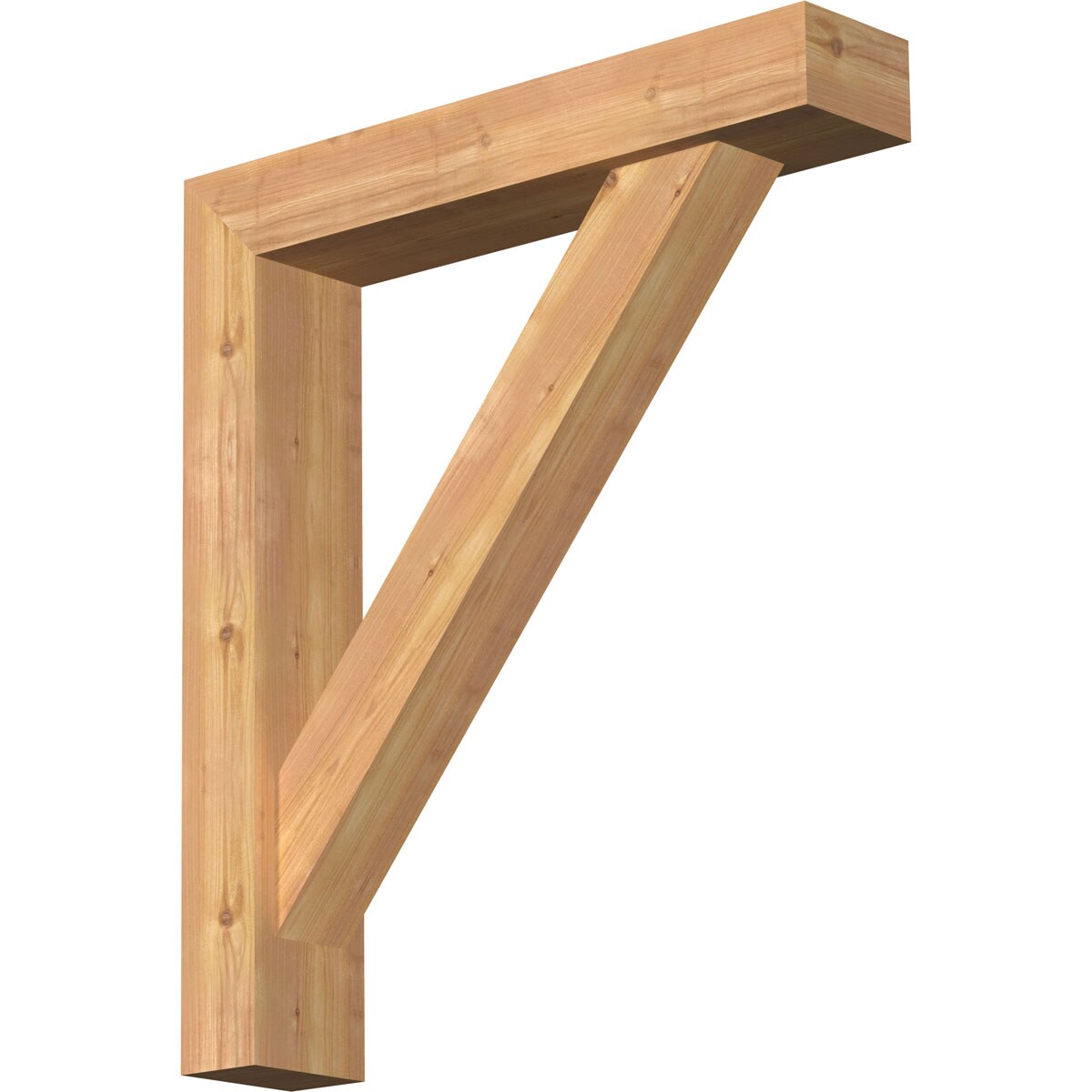 Ekena Millwork 1464853 Traditional Block Smooth Bracket with Offset Brace Western Red Cedar Wood Standard Bracket