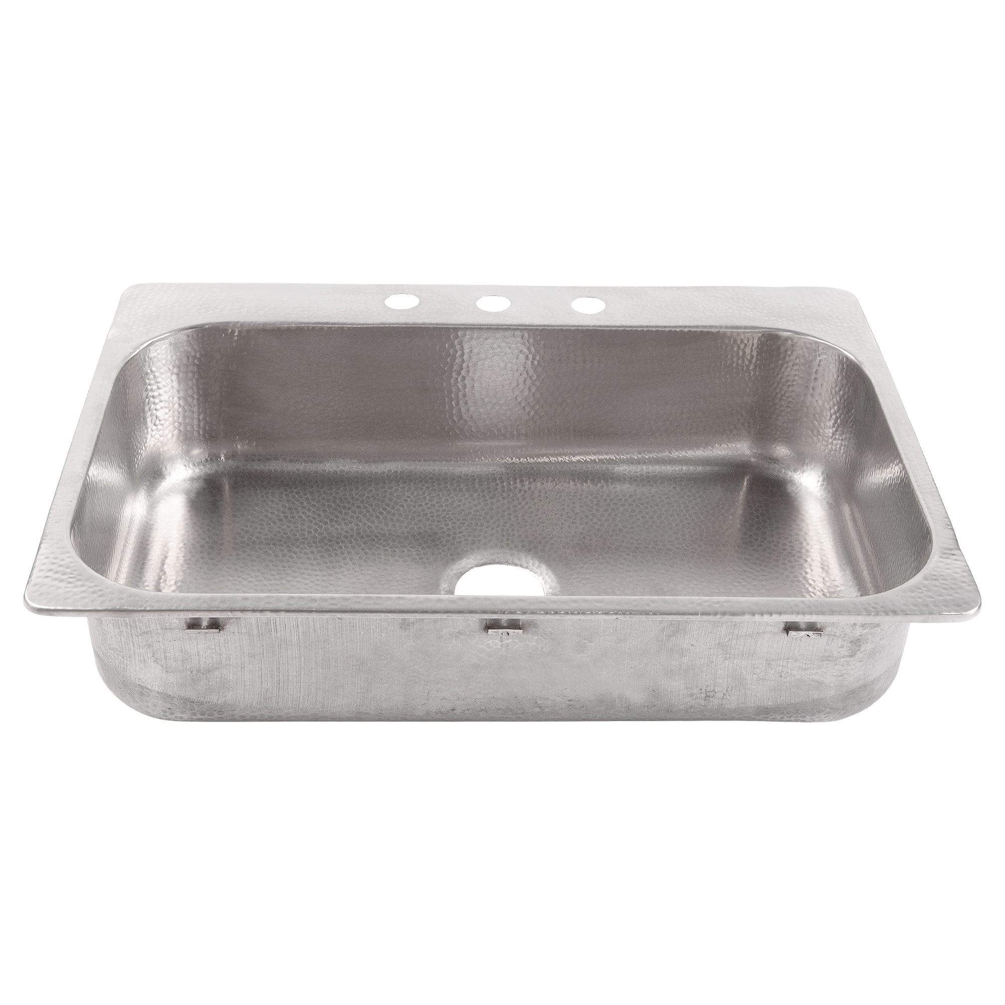 Angelico Brushed Stainless Steel 33" Single Bowl Drop-In Kitchen Sink