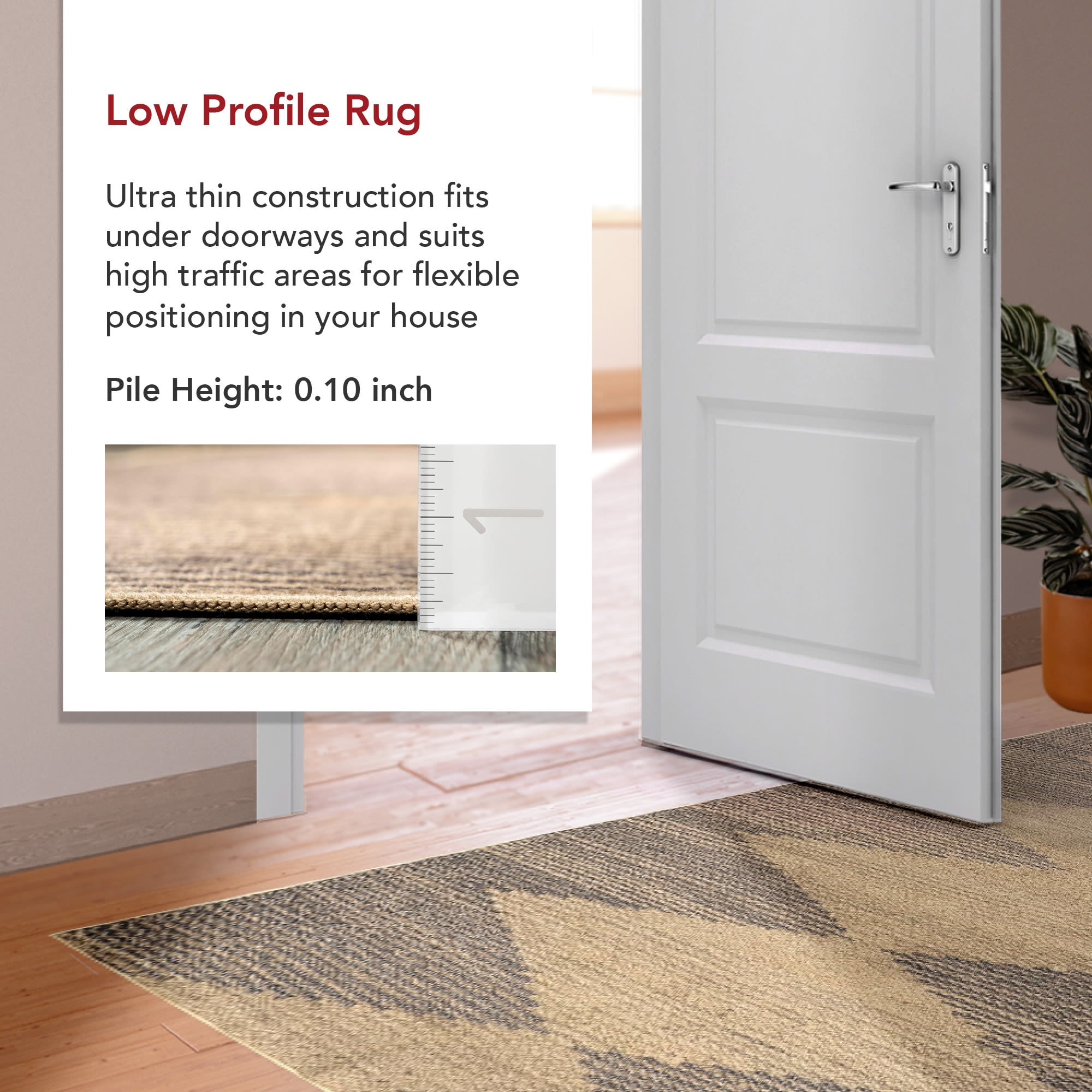 Natural and Gray Geometric Synthetic 3' x 5' Washable Area Rug