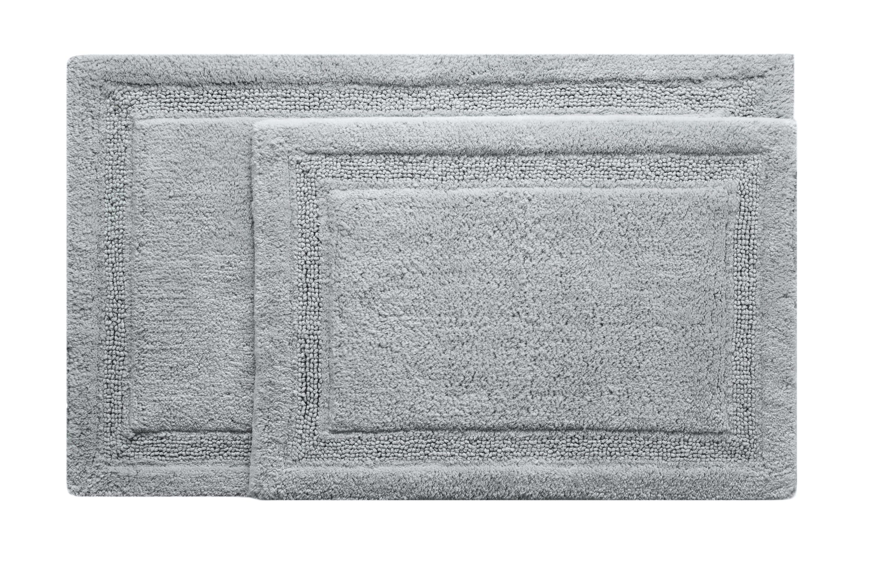 allen + roth 2pc Rug Set Grey 34.5-in x 20-in Grey Cotton Bath Mat