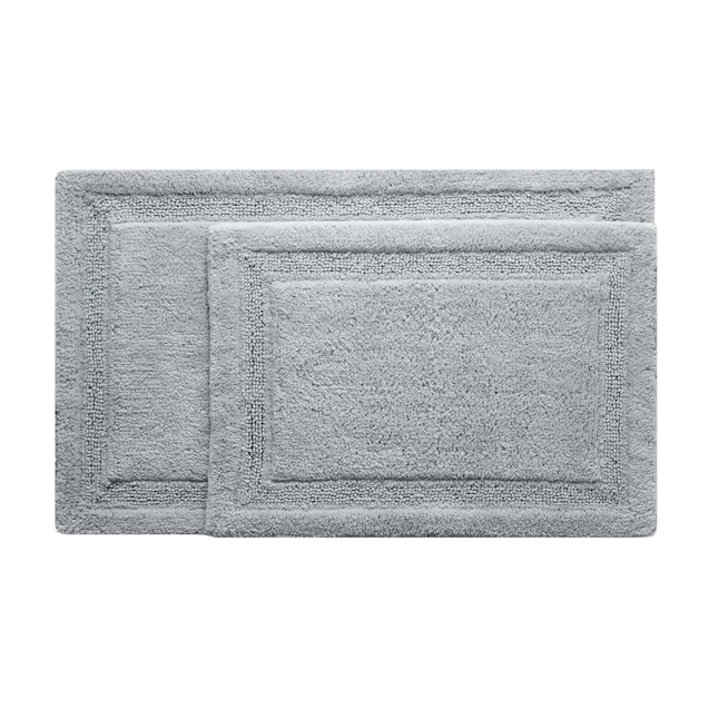 allen + roth 2pc Rug Set Grey 34.5-in x 20-in Grey Cotton Bath Mat Set in  the Bathroom Rugs & Mats department at