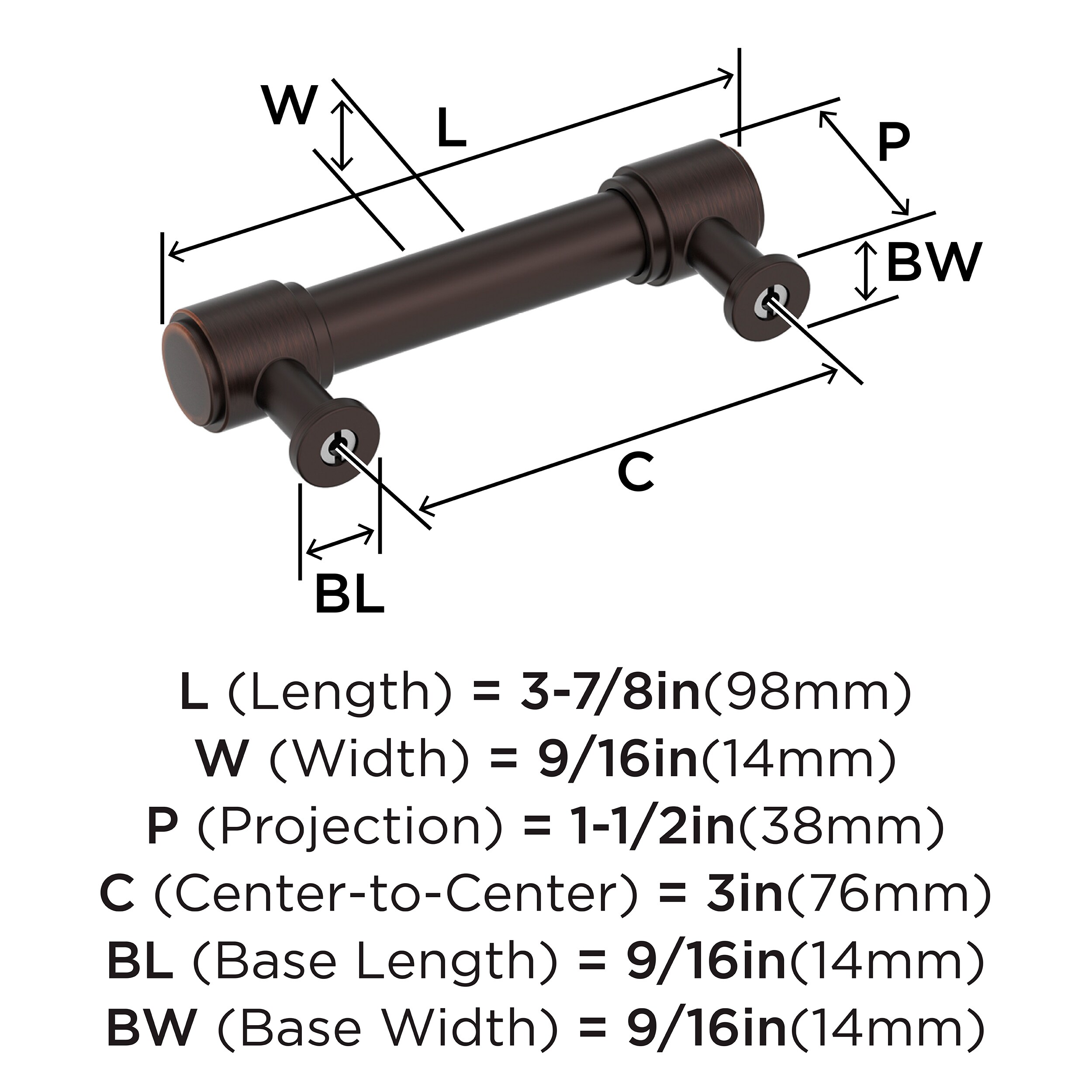 Amerock BP37462ORB Cabinet-Pulls - View #4