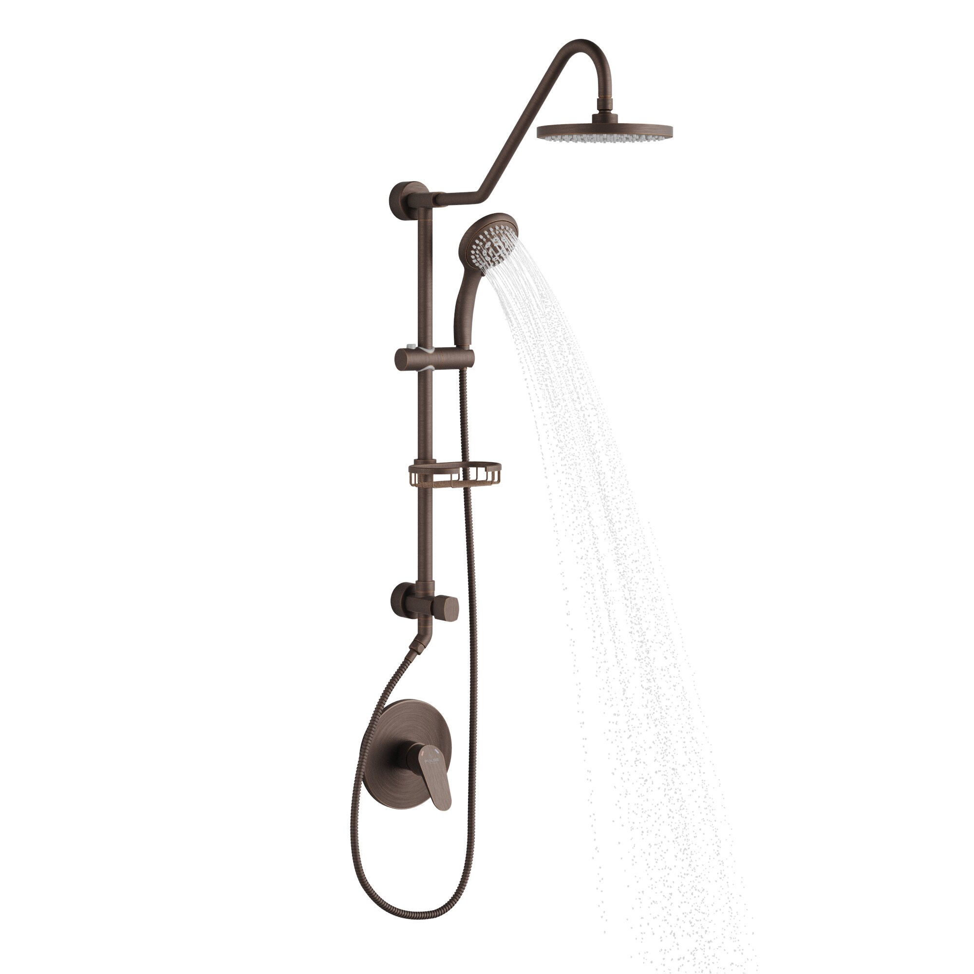 Gooseneck Bathroom Shower Set With Hand Held Shower