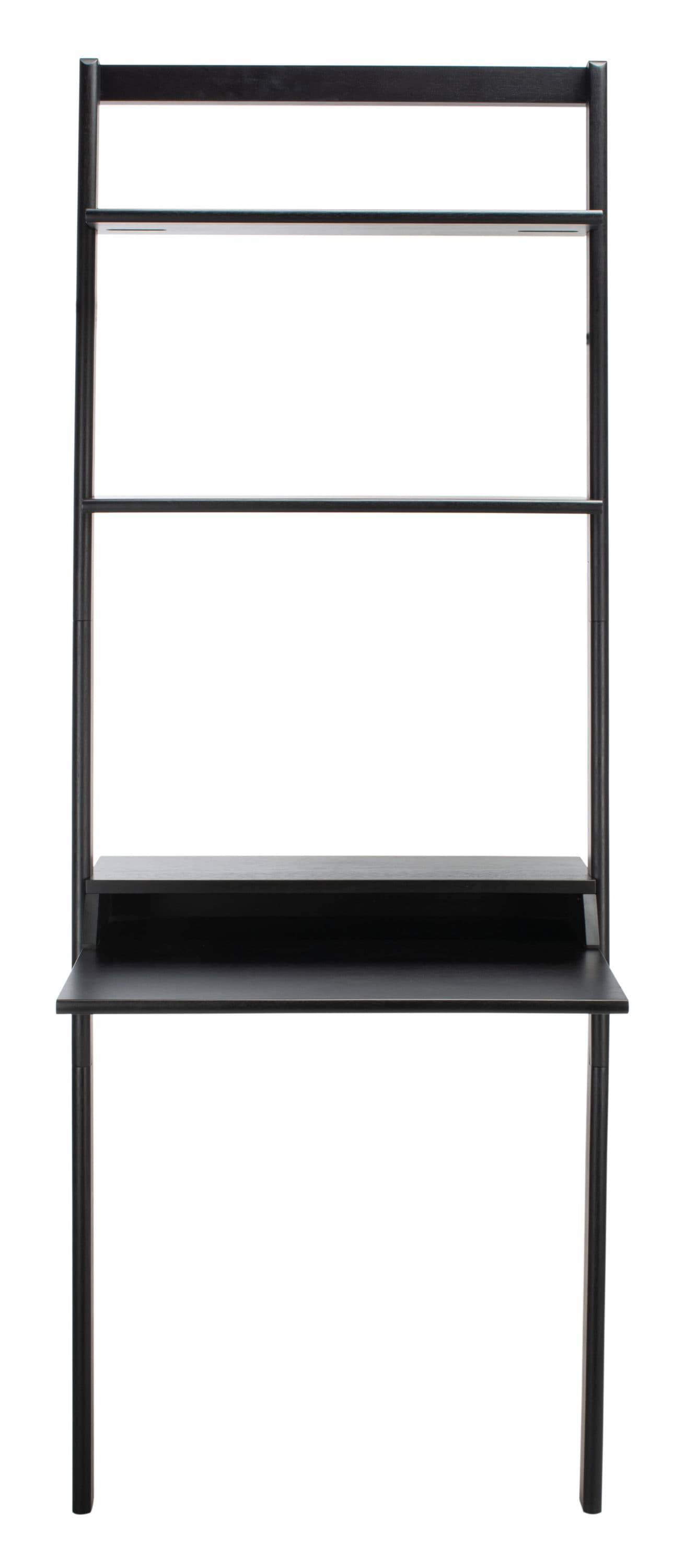 Black Mahogany 2-Shelf Leaning Desk