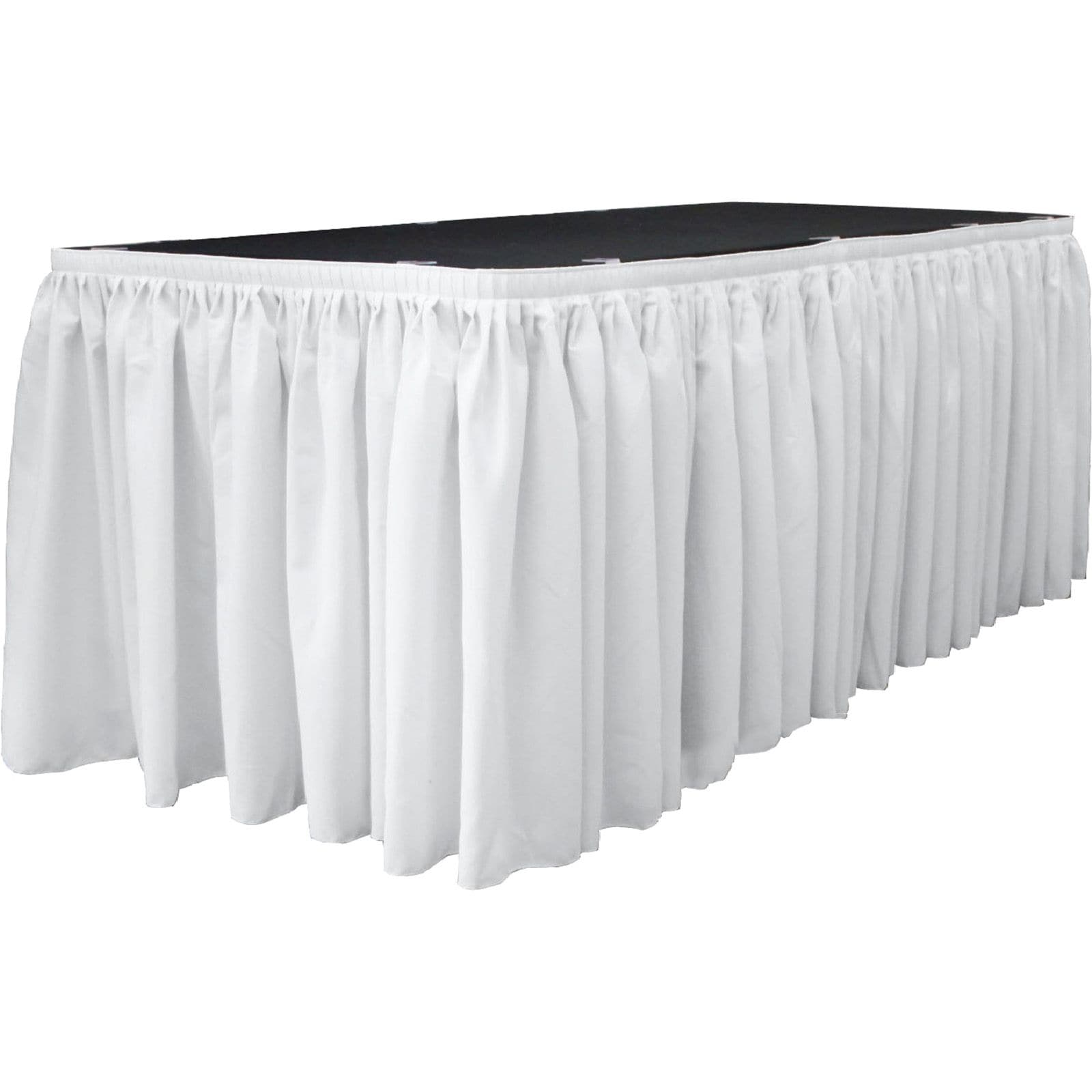 Slickblue Indoor Outdoor Event Setup Polyester Poplin Table Skirt with Hook and Loop Clips for Banquet Tables Multiple Size and Color Options